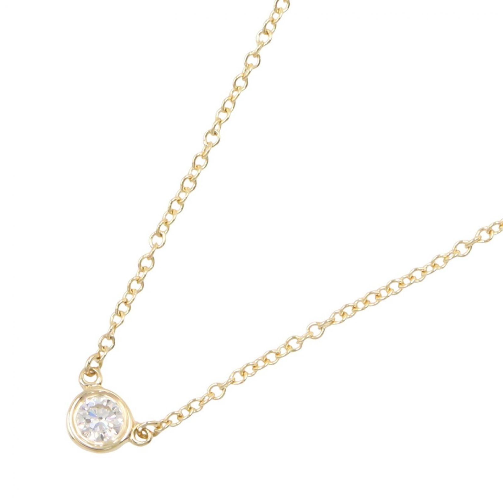 ティファニー TIFFANY＆CO ネックレス バイザヤードネックレス 首回り40.5㎝ K18（イエローゴールド） ダイヤモンド バイザヤードネックレス レディース Used A