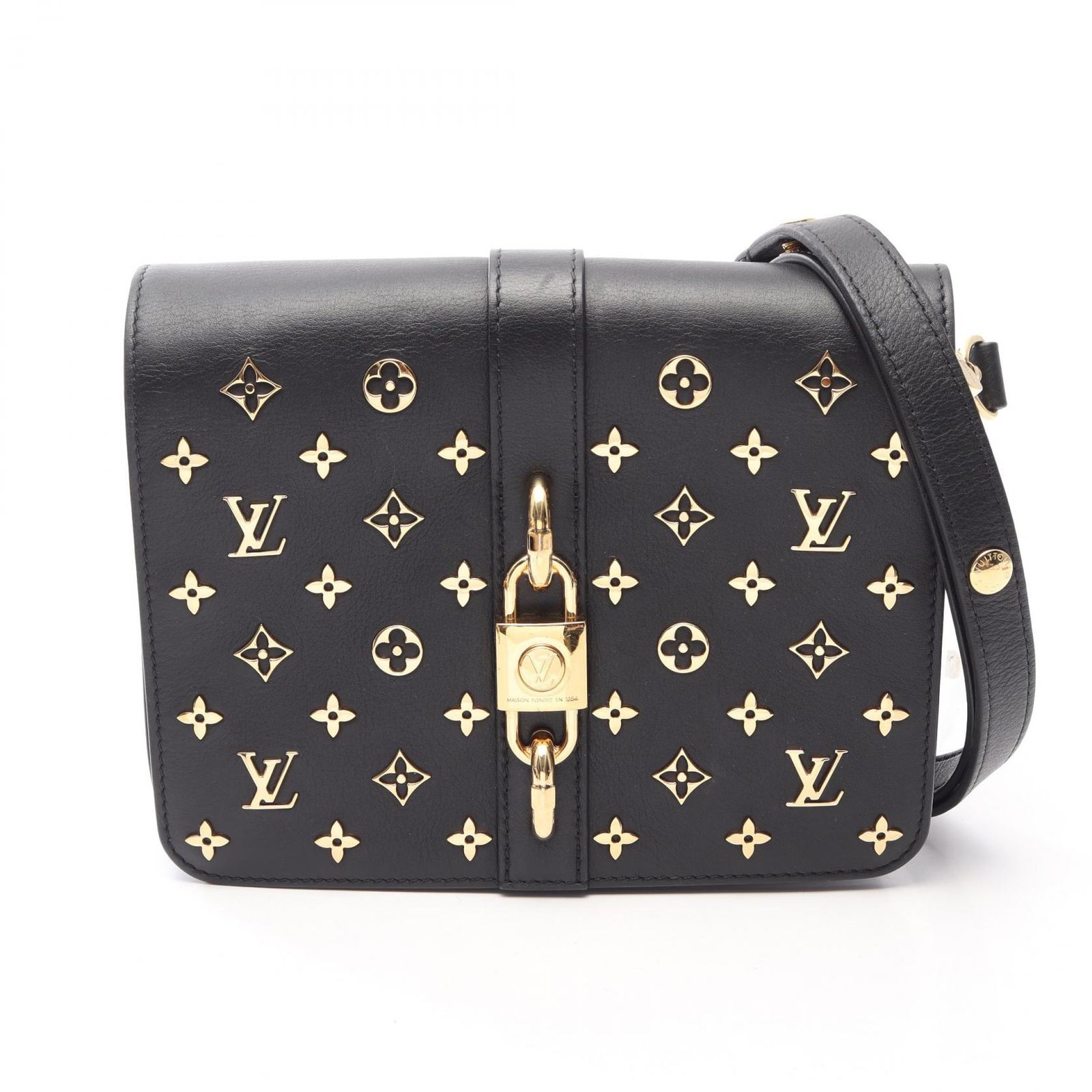 ルイ・ヴィトン LOUIS VUITTON ショルダーバッグ ランデヴー モノグラムフラワー ノワール レザー ランデヴー レディース Used A
