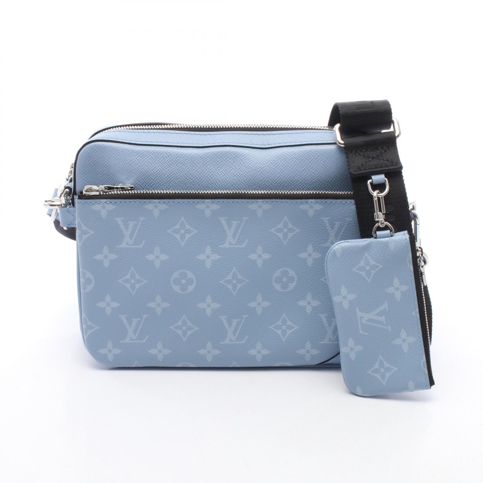 ルイ・ヴィトン LOUIS VUITTON ショルダーバッグ トリオ メッセンジャー タイガラマ M14069 スカイブルー PVCコーティングキャンバス レザー トリオ・メッセンジャー