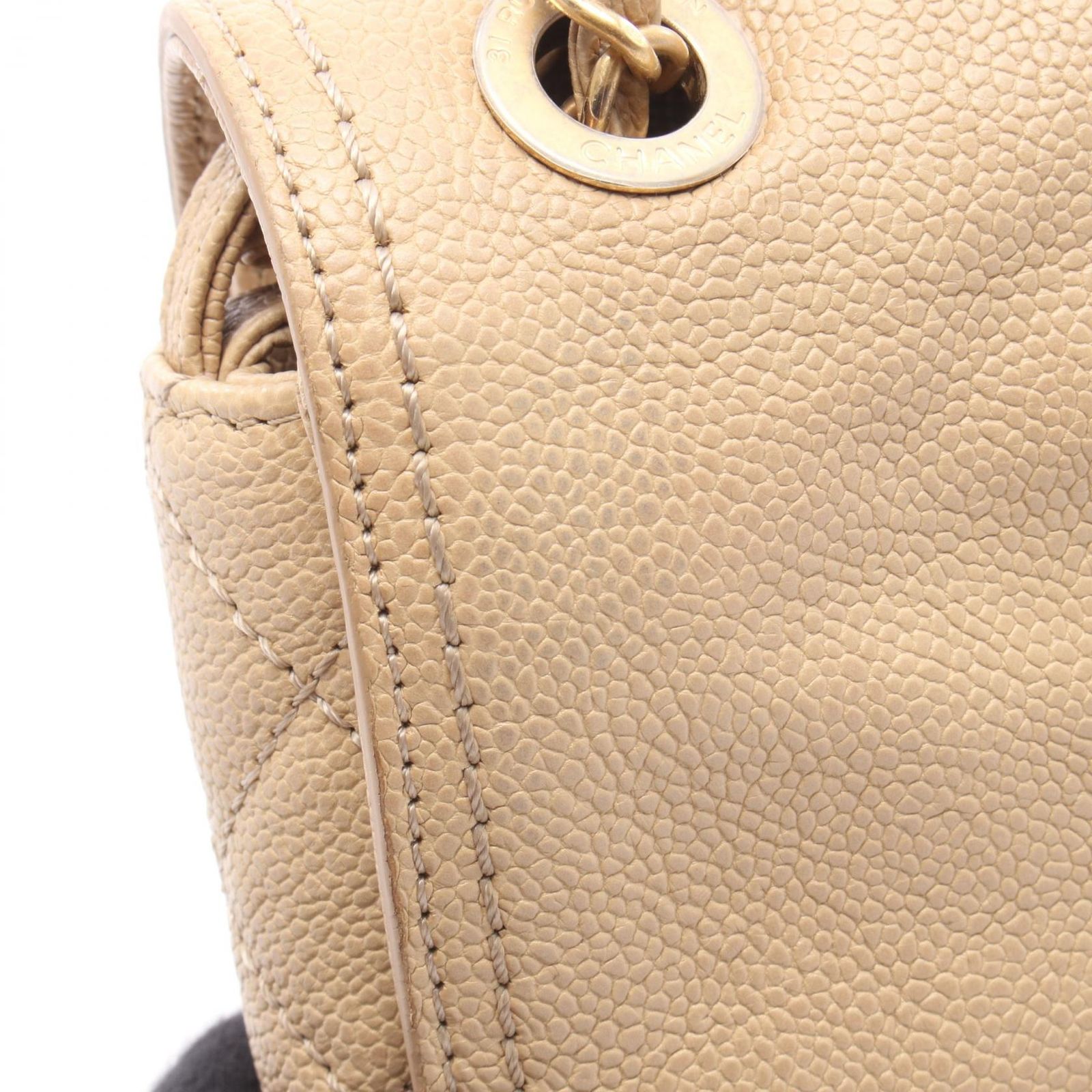 CHANEL シャネル 2.55 バッグ ベージュ キャビアスキン CHANEL