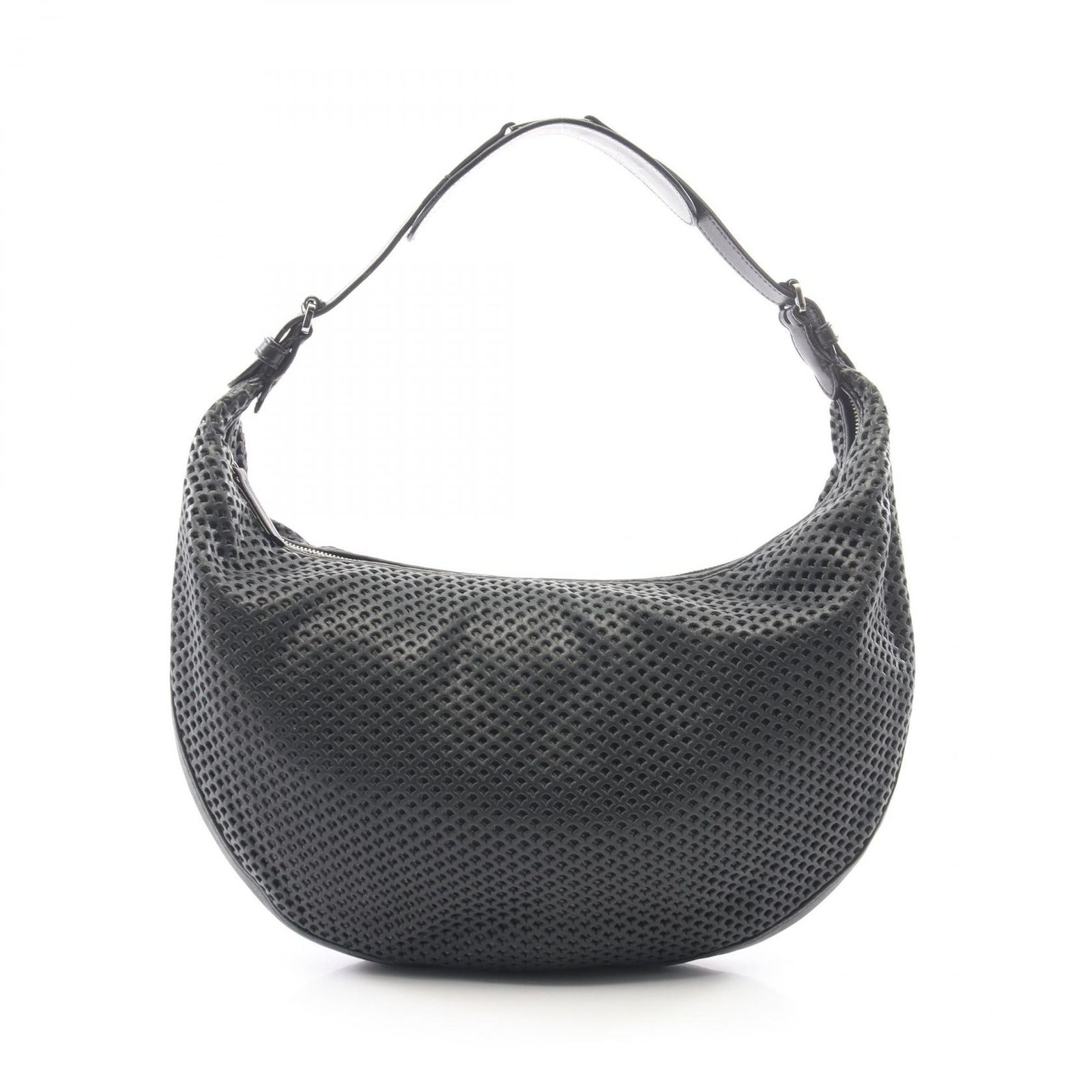 ディオール Dior ショルダーバッグ メッシュ ホーボーバッグ ブラック レザー メッシュ ホーボーバッグ レディース Used B