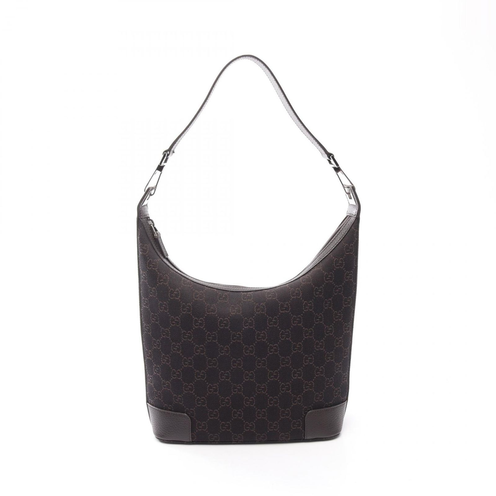 グッチ GUCCI ショルダーバッグ GG柄 143744 ダークブラウン キャンバス レザー ショルダーバッグ レディース Used A