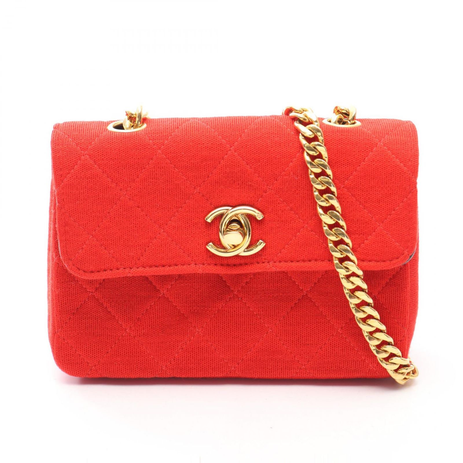 シャネル CHANEL ショルダーバッグ ミニミニマトラッセ レッド その他 マトラッセ ミニ チェーンショルダー レディース Used A