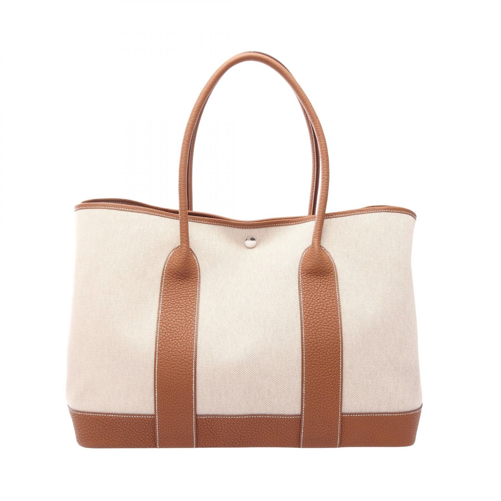 エルメス HERMES トートバッグ ネオガーデン41 ヴォヤージュ エクリュ/ゴールド キャンバス レザー ネオ・ガーデン 41 ヴォヤージュ エクリュ/ゴールド レディース