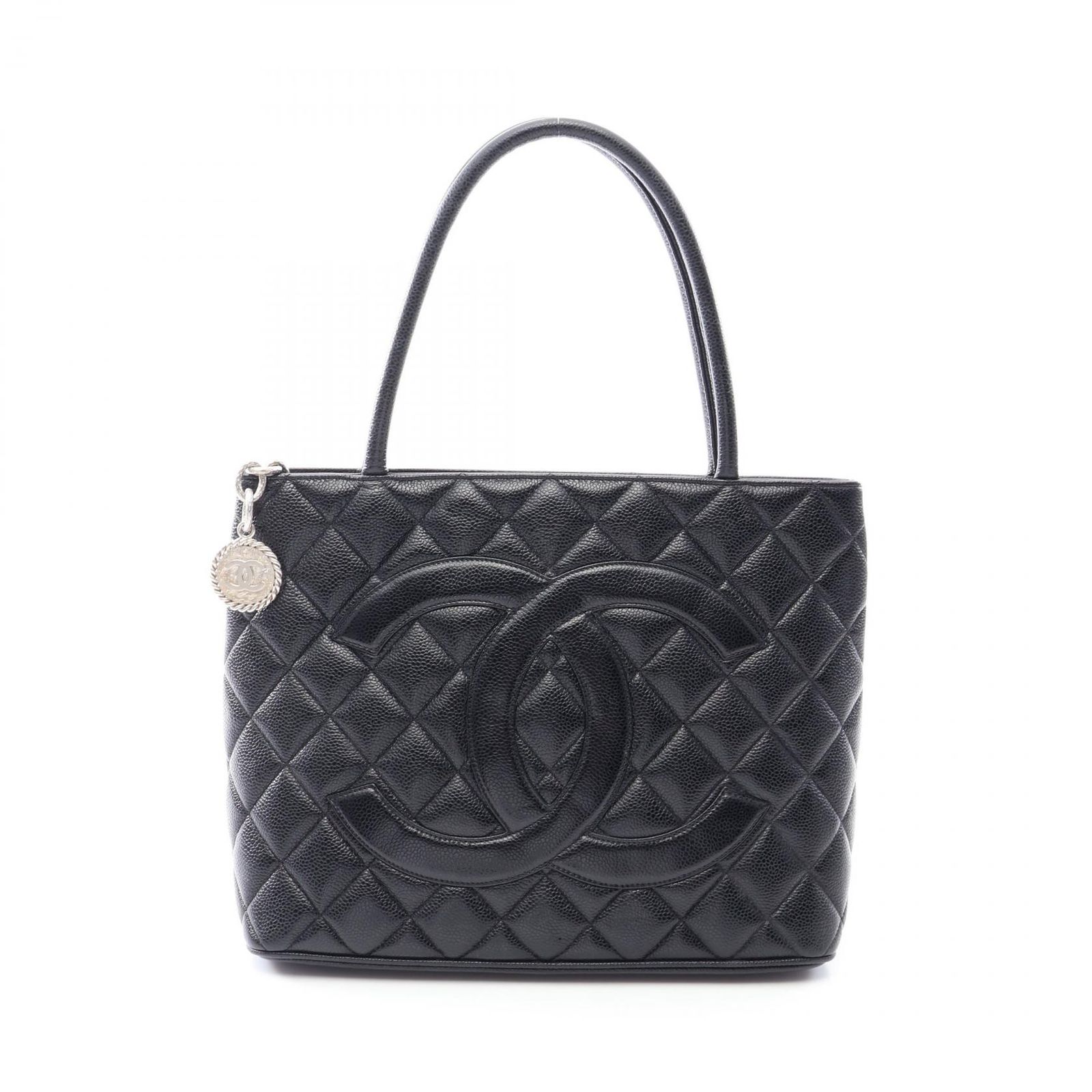 シャネル CHANEL トートバッグ 復刻トート A01804 ブラック キャビアスキン(グレインドカーフ) 復刻トート レディース Used A
