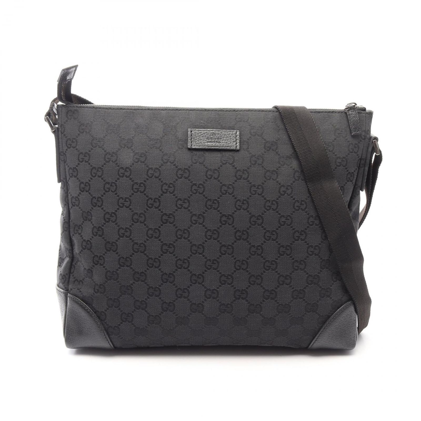 グッチ GUCCI ショルダーバッグ GGキャンバス 110054 ブラック キャンバス レザー ショルダーバッグ ユニセックス Used B