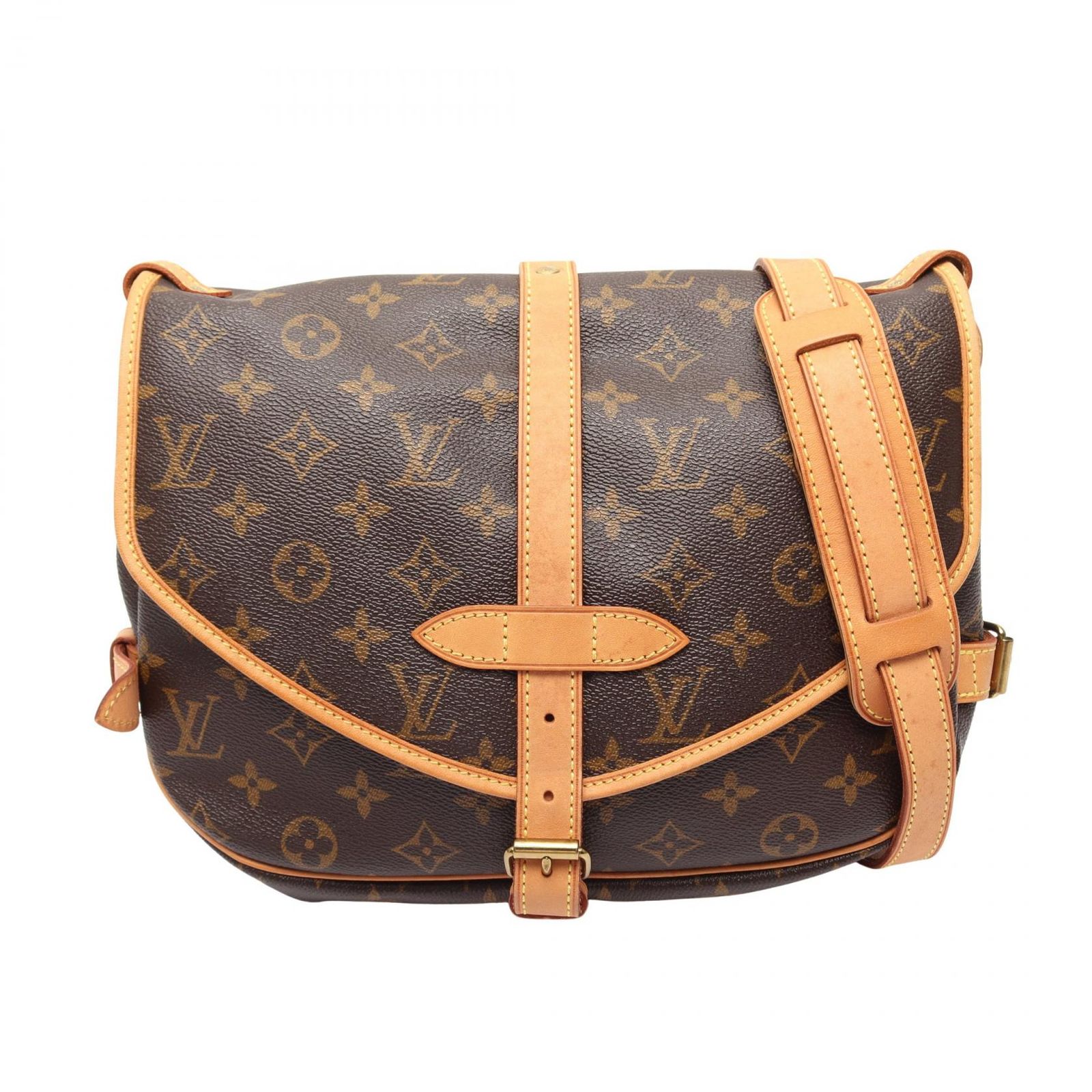 ルイ・ヴィトン LOUIS VUITTON ショルダーバッグ ソミュール30 M42256 PVCコーティングキャンバス レザー ソミュール30 レディース Used B
