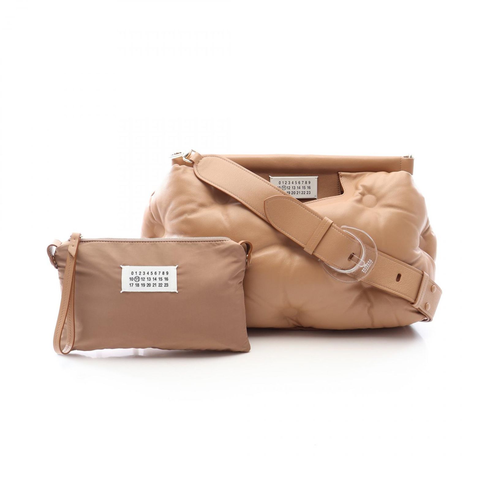 メゾンマルジェラ11 Maison Margiela 11 ショルダーバッグ GLAM SLAM グラムスラム S56WG0177 ベージュ レザー グラム スラム ミディアム レディース Used A