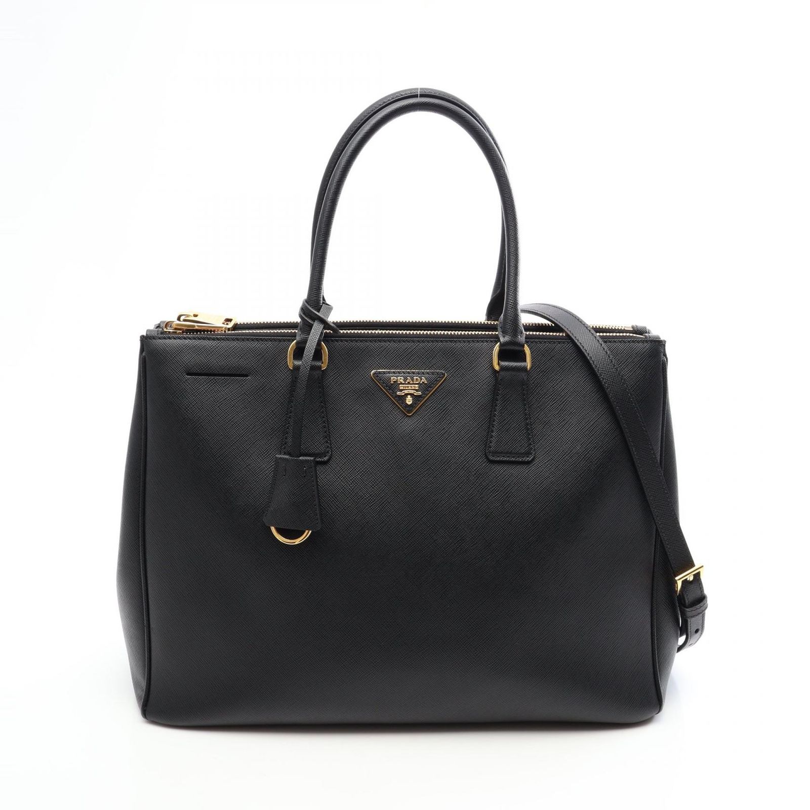 プラダ PRADA ハンドバッグ SAFFIANO LUX ガレリア 2WAY 1BA786 ブラック サフィアーノレザー ガレリア 2wayトート レディース Used A