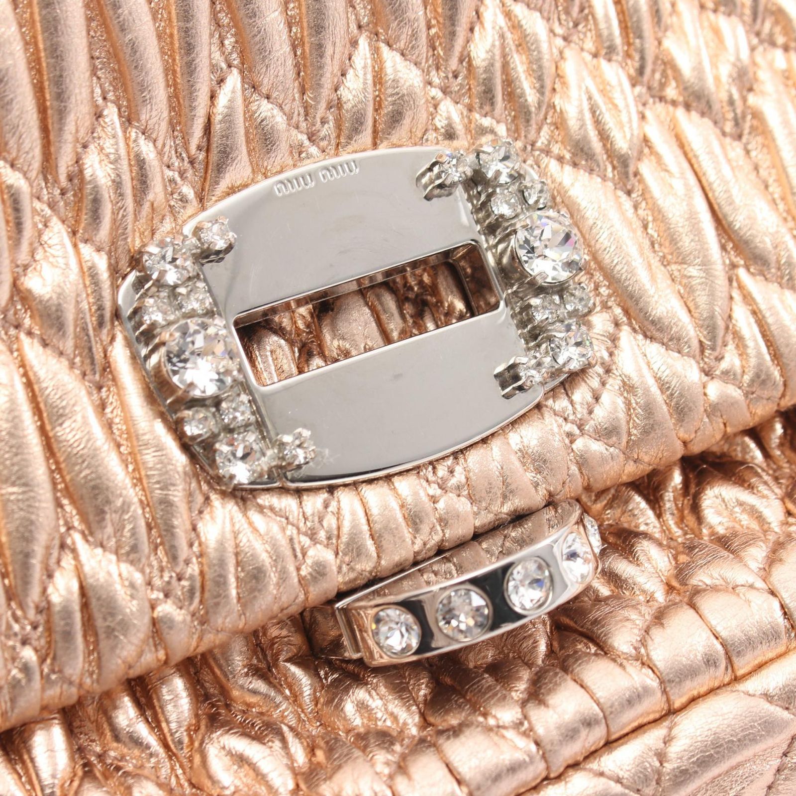 ミュウ ミュウ Miu Miu ショルダーバッグ NAPPA CRYSTAL マテラッセ 