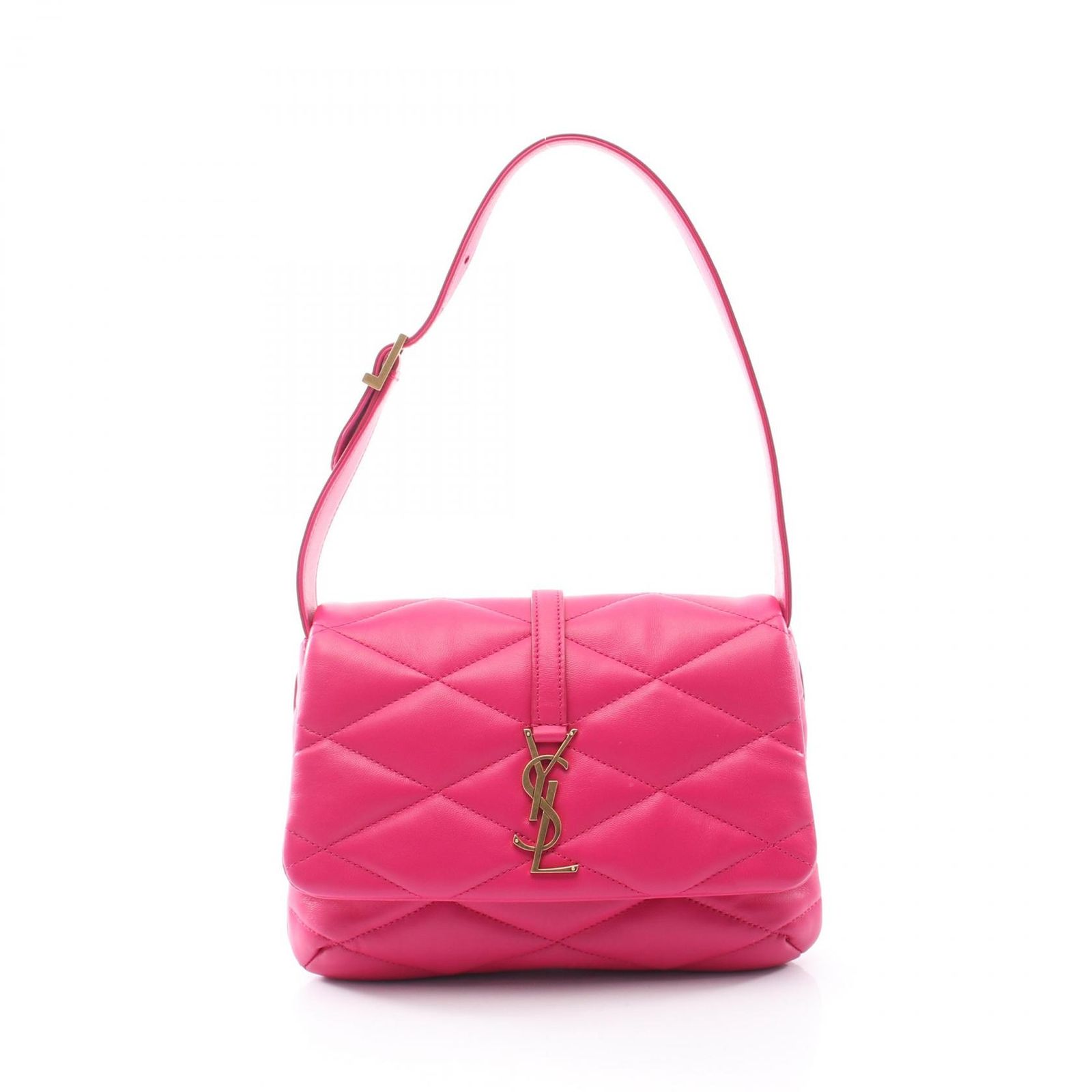 サンローランパリ SAINT LAURENT PARIS ショルダーバッグ LE57 698567 フューシャピンク レザー LE 57 ホーボーバッグ レディース Used A