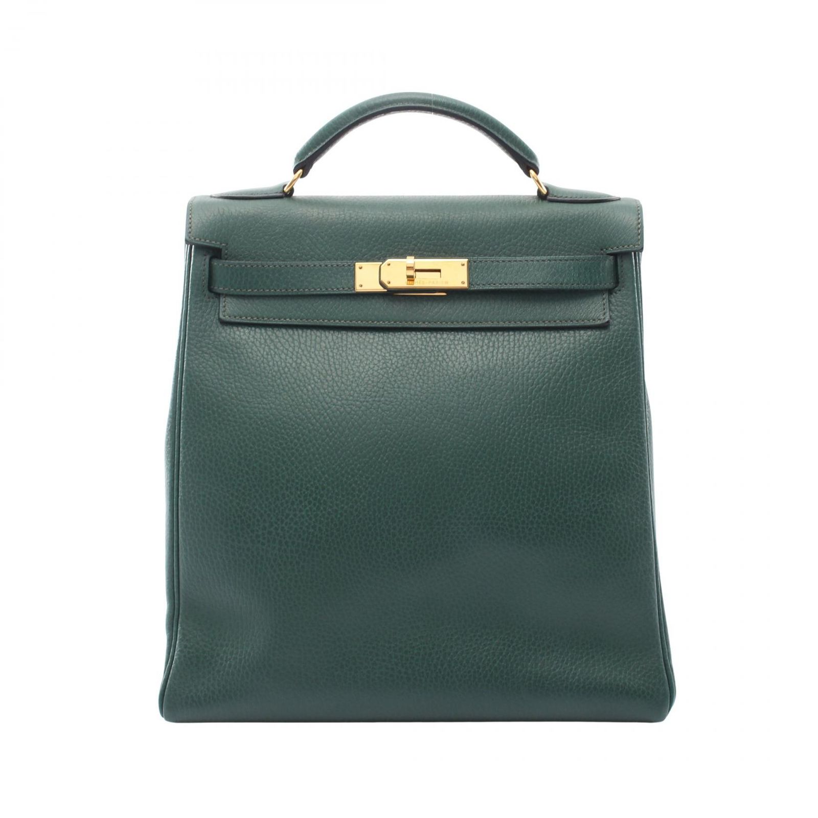 エルメス HERMES リュックサック バックパック ケリーアドGM 内縫い グリーン系 レザー ケリーアドGM グリーン レディース Used B