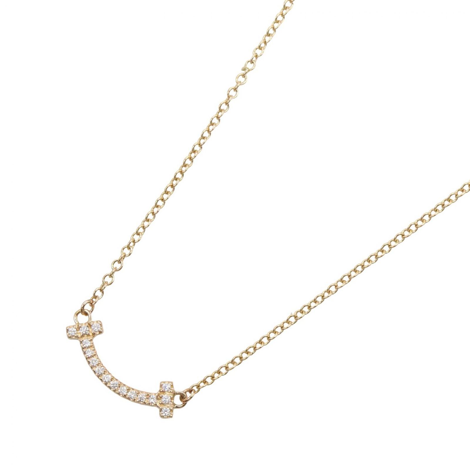 ティファニー TIFFANY＆CO ネックレス Tスマイル ミニ ダイヤ ネックレス 62617683 首回41/45.5cm K18PG（ピンクゴールド） ダイヤモンド Tスマイル ミニ ダイヤ ネックレス