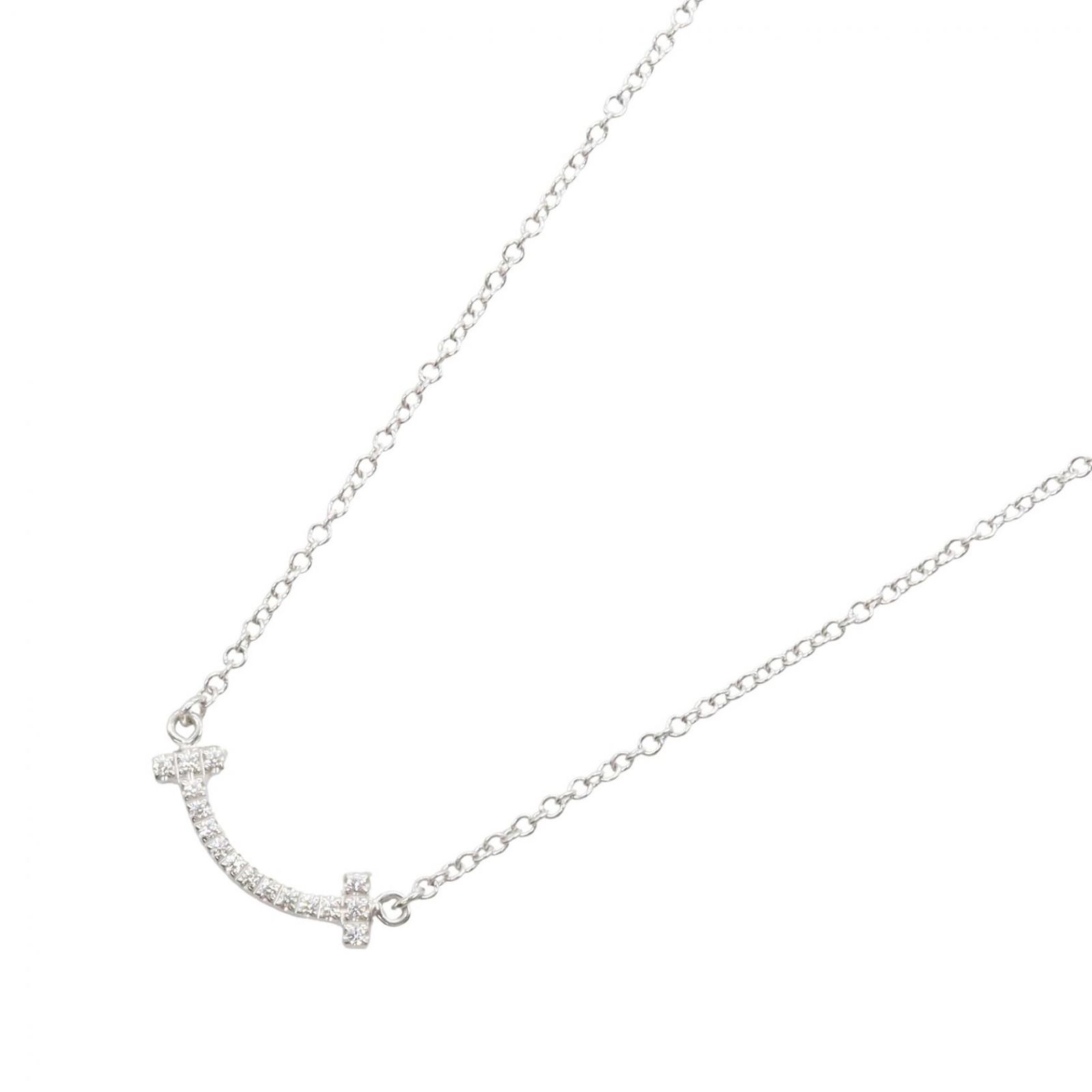 ティファニー TIFFANY＆CO ネックレス Tスマイル ミニ ダイヤ ネックレス 62617799 首回40.5/45.5cm K18WG（ホワイトゴールド） ダイヤモンド Tスマイル ミニ ダイヤ ネックレス