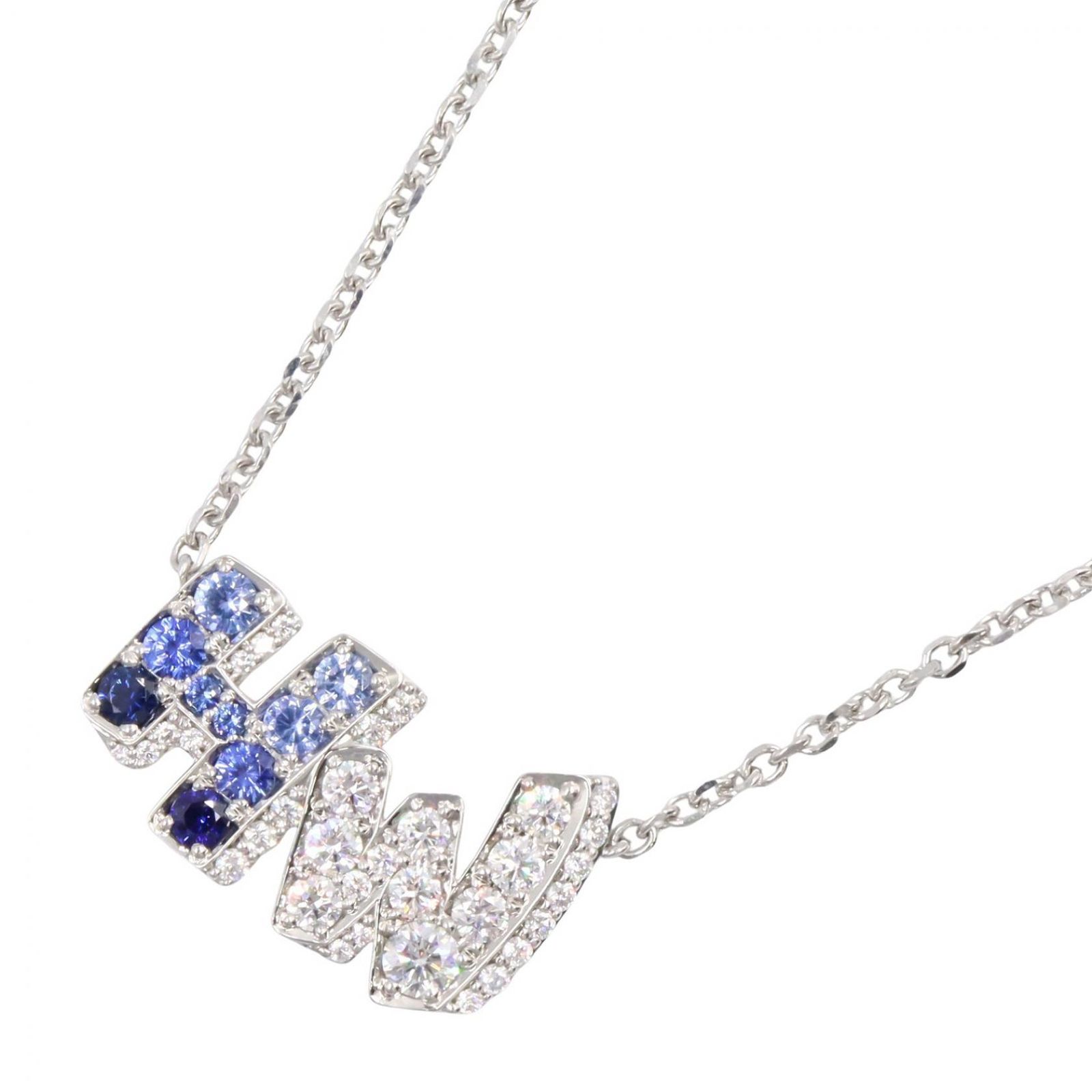 ハリーウィンストン HARRY WINSTON ネックレス HW グラフィティサファイヤ ダイヤ ネックレス 首回り40.5㎝ Pt950プラチナ ダイヤモンド HW グラフィティサファイヤ ダイヤ ネックレス