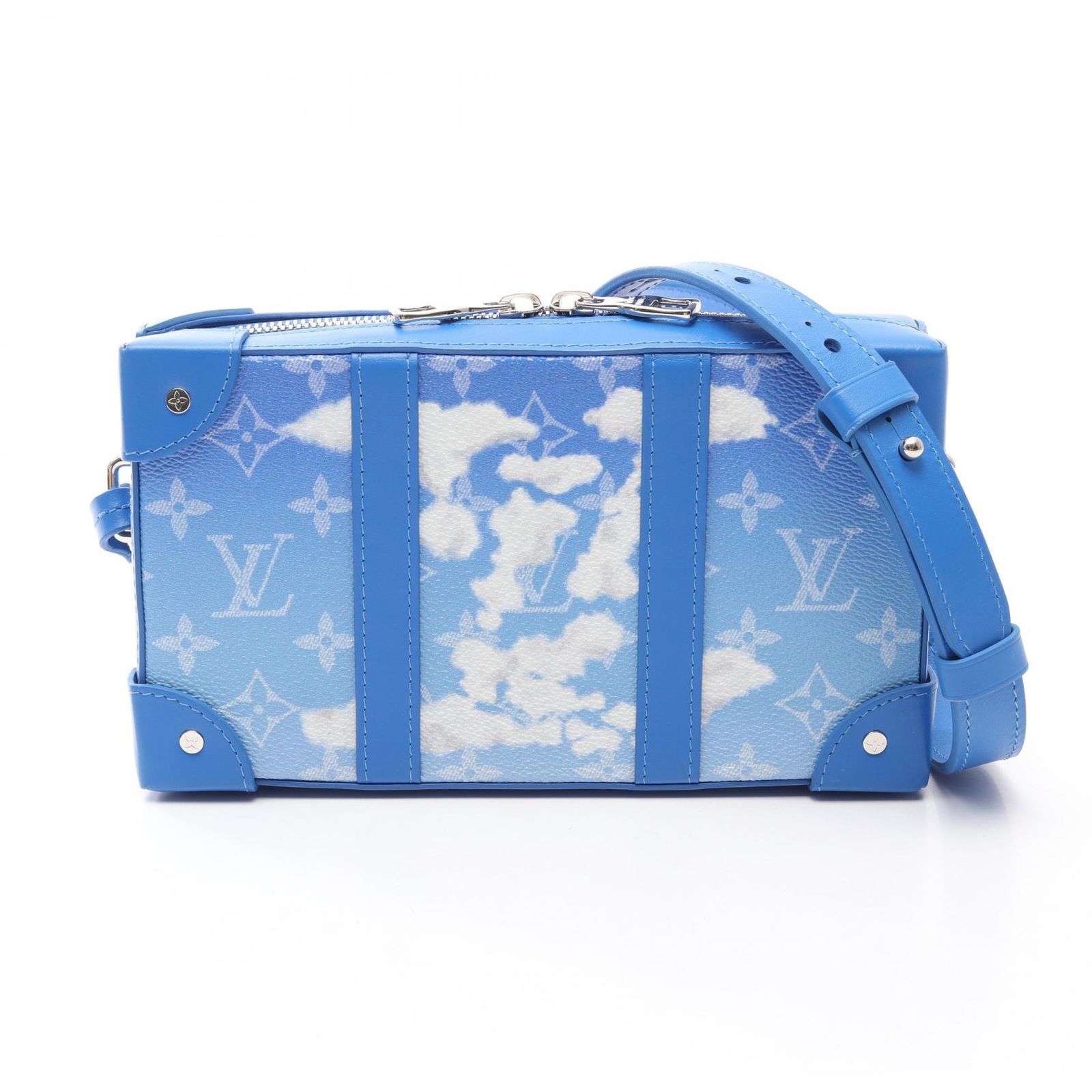 ルイ・ヴィトン LOUIS VUITTON ショルダーバッグ ソフトトランク ウォレット モノグラムクラウズ M45432 ブルー PVCコーティングキャンバス レザー ソフトトランク・ウォレット