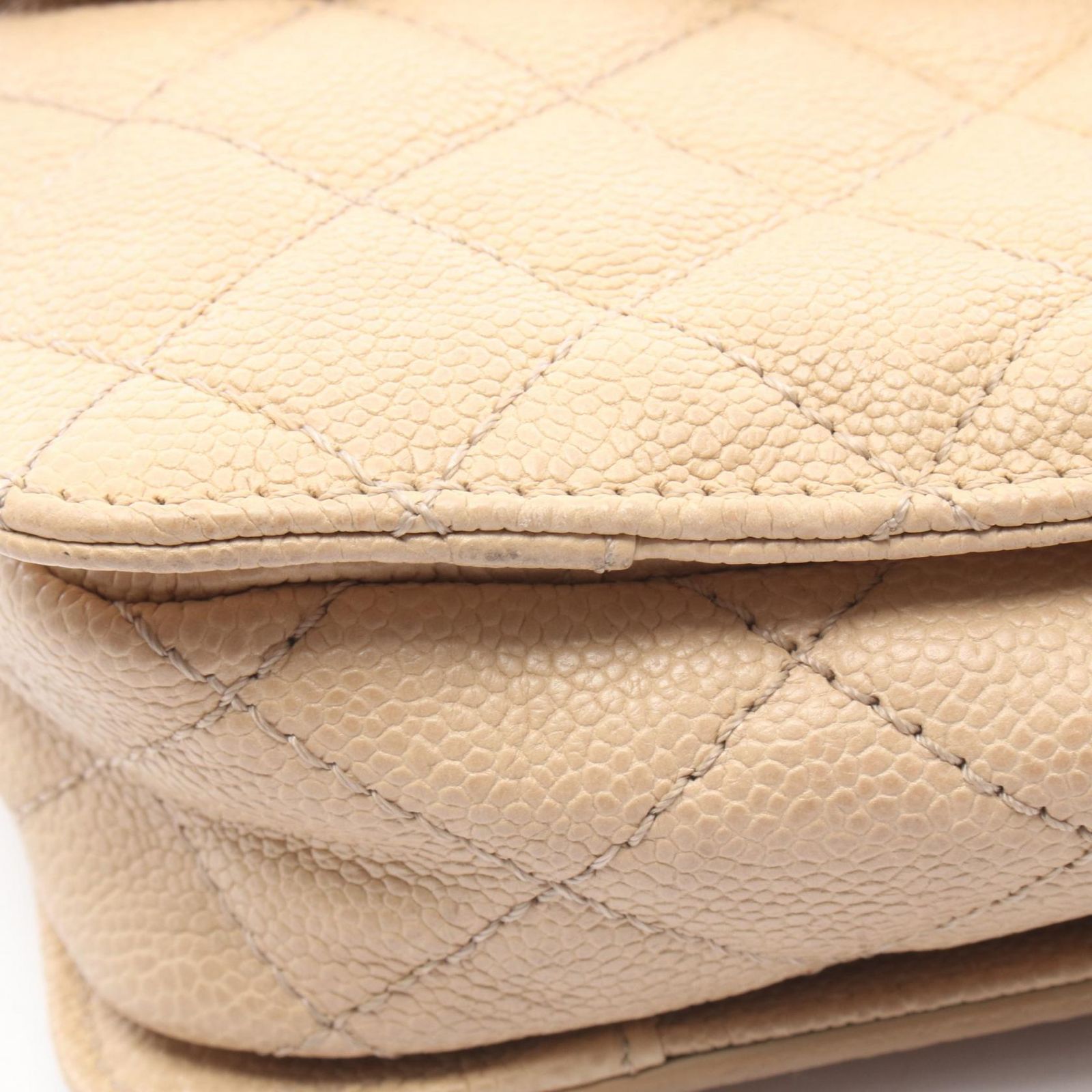 シャネル CHANEL ショルダーバッグ 2.55 マトラッセ ベージュ キャビア