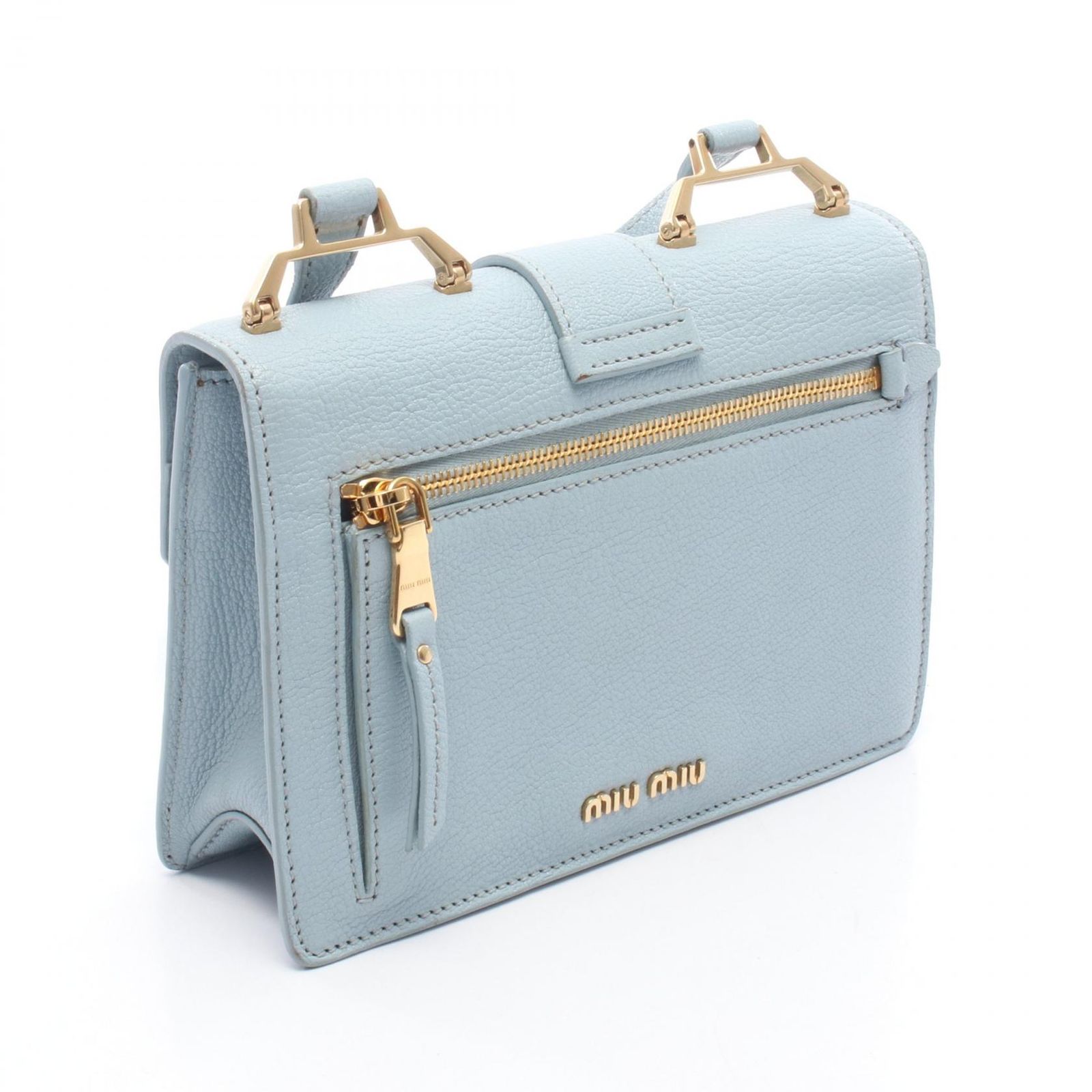 ミュウ ミュウ Miu Miu ショルダーバッグ マドラス ライトブルー