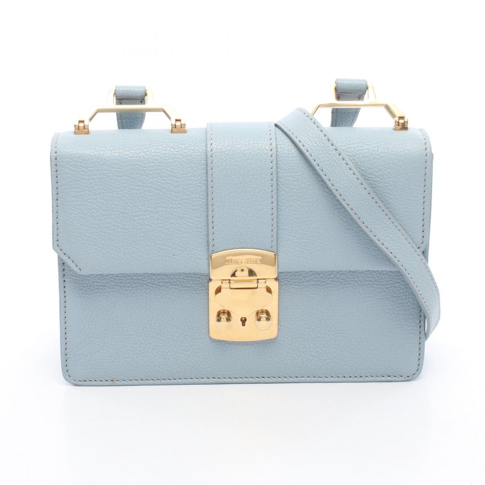 ミュウ ミュウ Miu Miu ショルダーバッグ マドラス ライトブルー