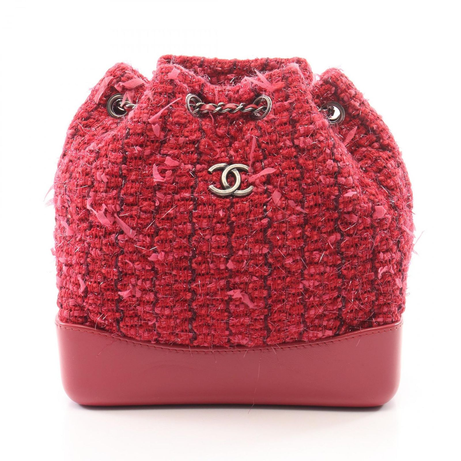 シャネル CHANEL リュックサック バックパック ガブリエル ドゥ スモール コンビ金具 ピンク ファブリック レザー ガブリエル ドゥ チェーンバックパック レディース