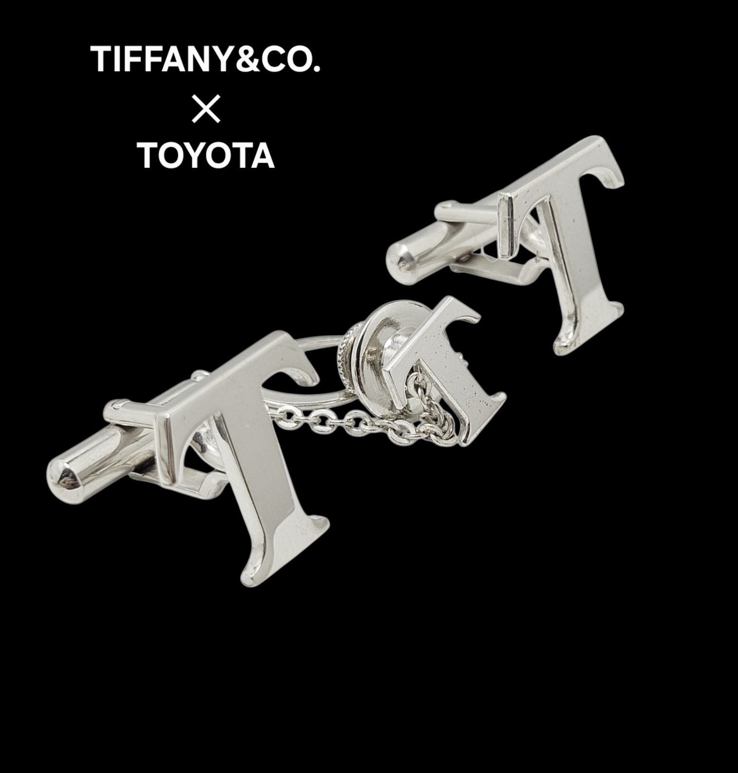 TIFFANY トヨタコラボ カフス タイタック SILVER