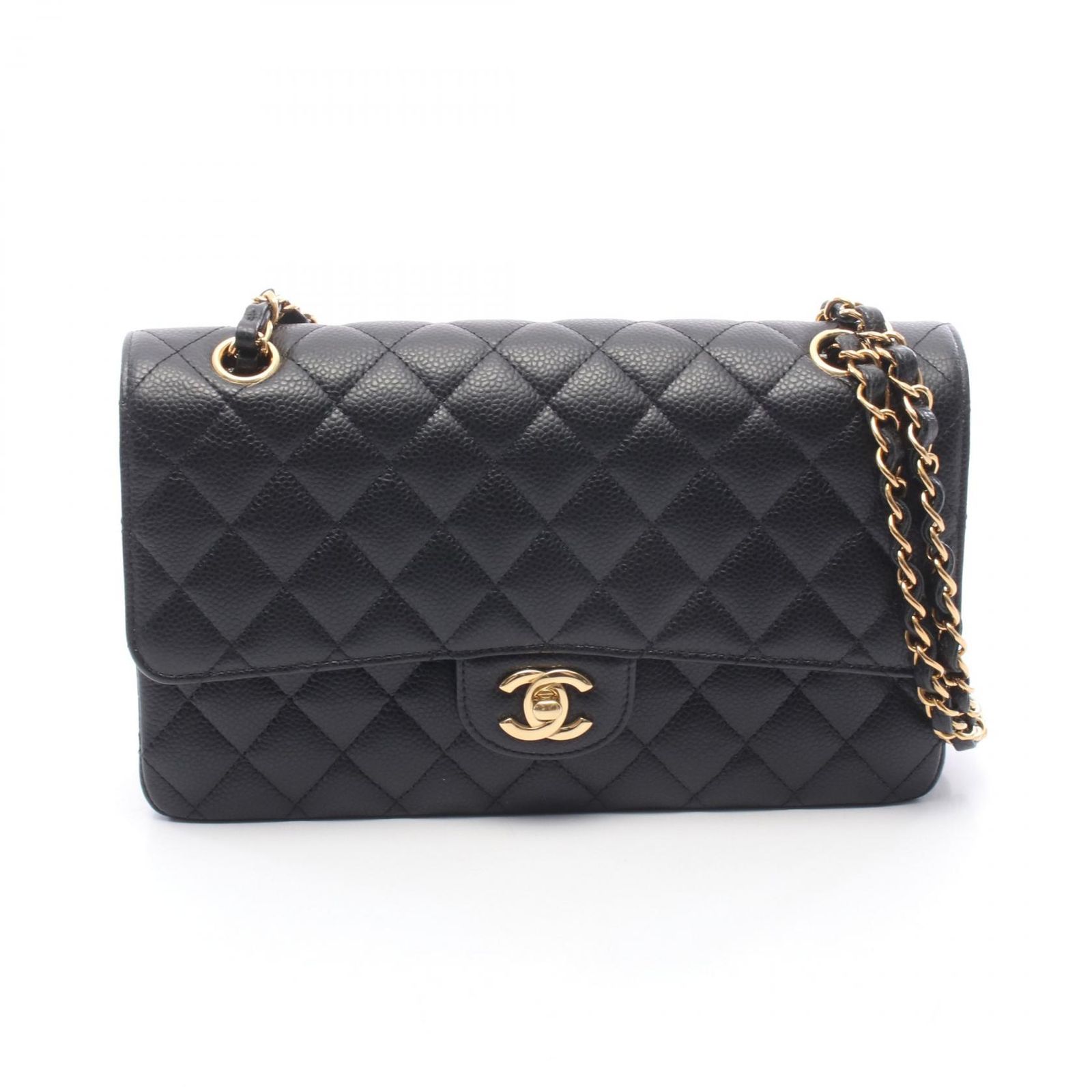 シャネル CHANEL ショルダーバッグ マトラッセ Wフラップ A01112 ブラック キャビアスキン(グレインドカーフ) マトラッセ ダブルフラップ チェーンショルダー 632,320円