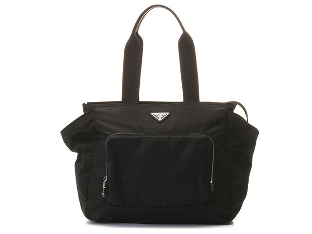 PRADA プラダ Re-Nylon ベビーバッグ 2wayバッグ ショルダーバッグ 1BG102 ナイロン/レザー ブラック/シルバー金具 レディース【中古】460