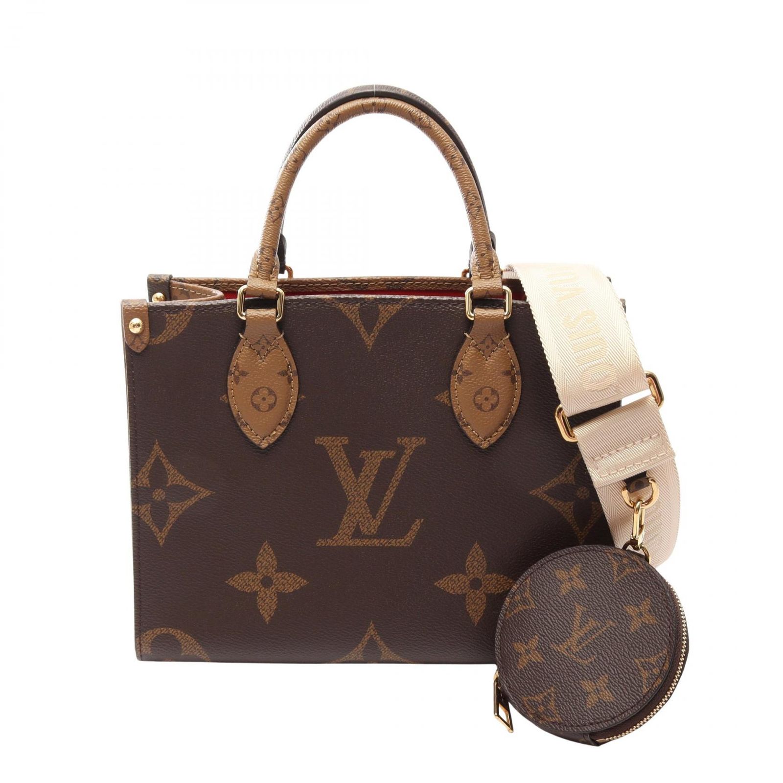 ルイ・ヴィトン LOUIS VUITTON ハンドバッグ オンザゴーPM モノグラムジャイアント リバース 2WAY M46373 PVCコーティングキャンバス オンザゴーPM レディース Used A