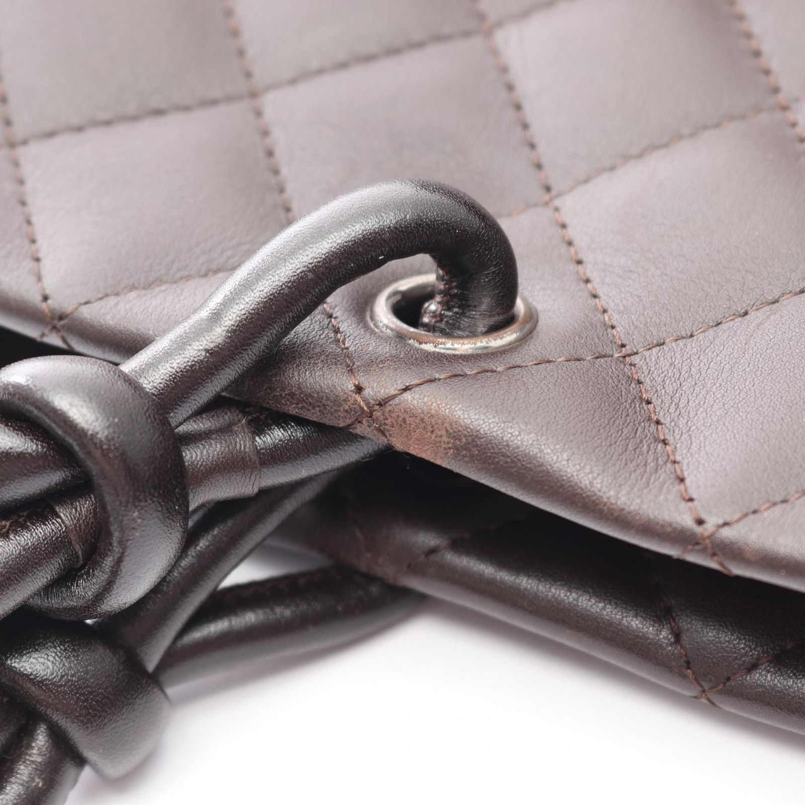 シャネル CHANEL トートバッグ カンボンライン ミディアム A25167 ダークブラウン レザー パテントレザー カンボンライン ミディアムトート レディース Used B