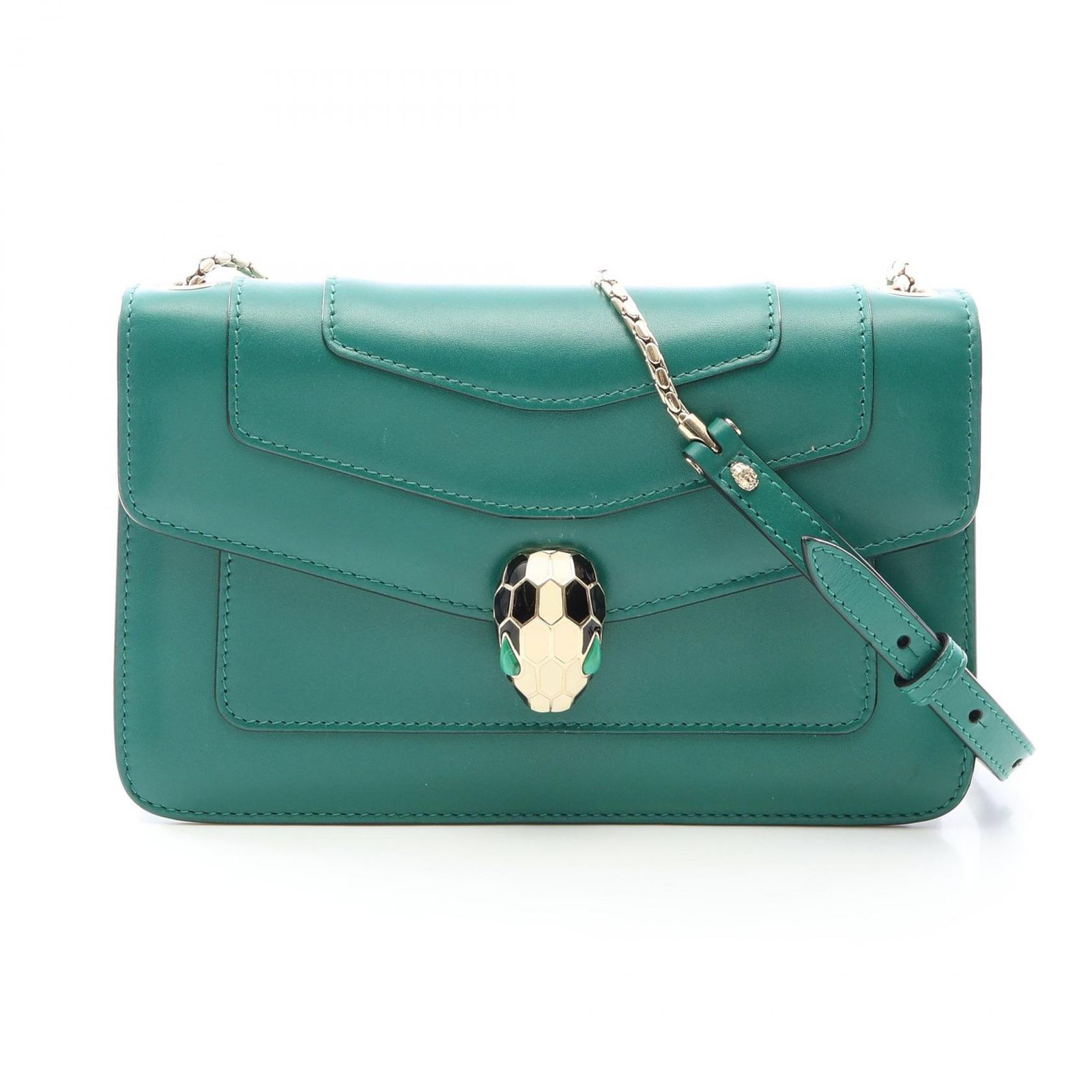 ブルガリ BVLGARI ショルダーバッグ セルペンティ フォーエバー 38065 グリーン レザー セルペンティ フォーエバー East-West ショルダーバッグ レディース Used A