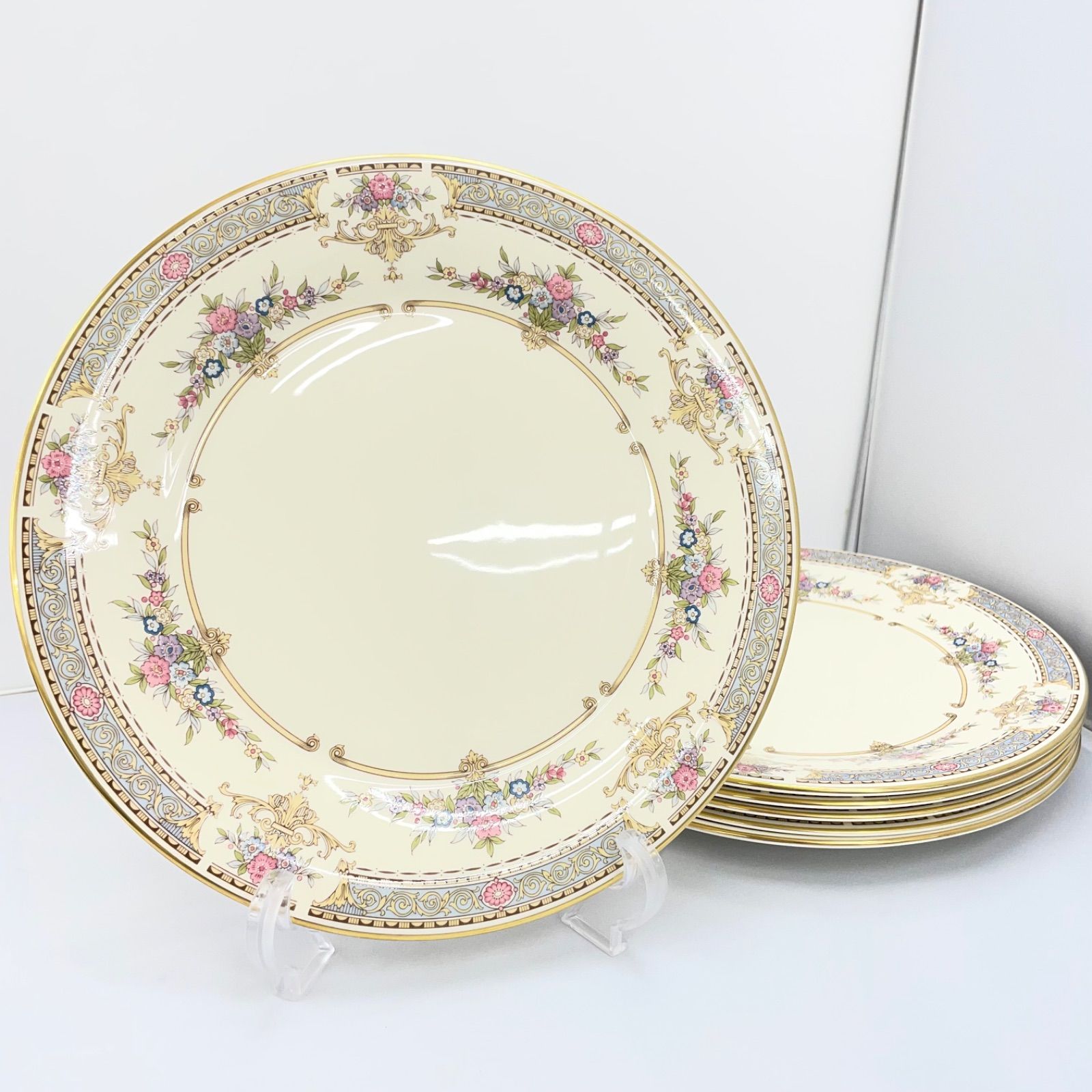 【中古美品】 MINTON ミントン ペルシアンローズ プレート皿 直径270mm 6枚セット ボーンチャイナ 1979年 英国製 平塚店