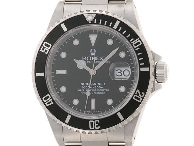 ROLEX ロレックス U番 ウォッチ サブマリーナ トリチノバ 時計 16610 腕時計 ステンレス ブラック 自動巻き ボーイズ【中古】432