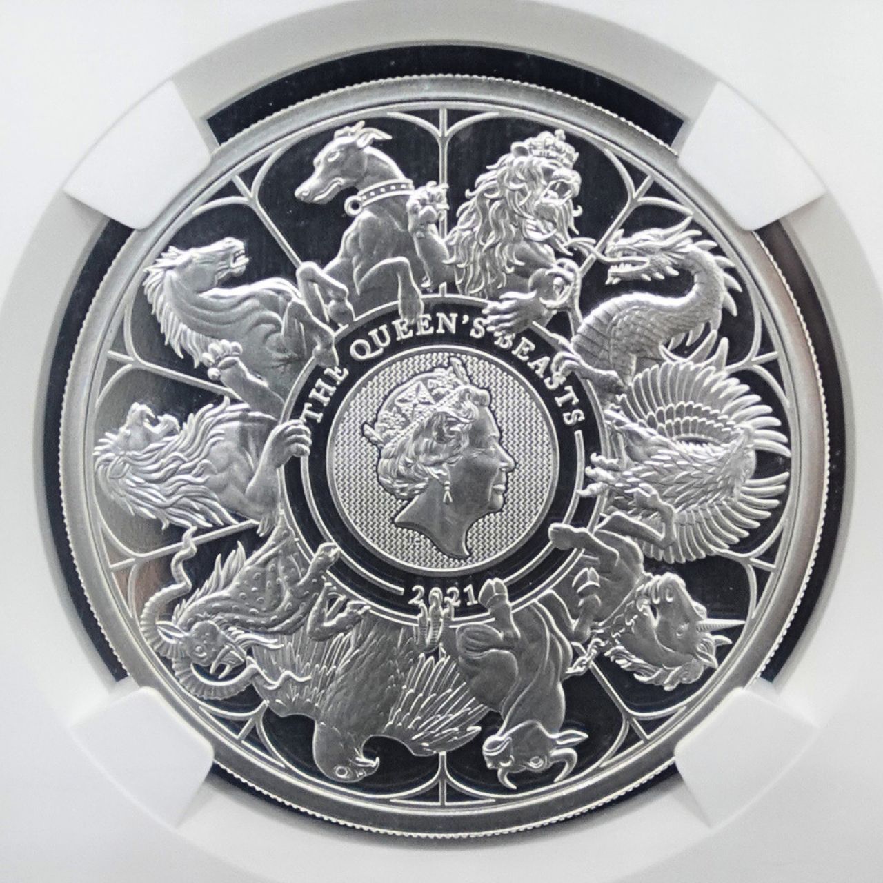 クイーンズビースト最終到達点 PF70 ULTRA CAMEO 2021 英国 クイーンズビースト コンプリーターコイン 2ポンド NGC 銀貨 エリザベス2世