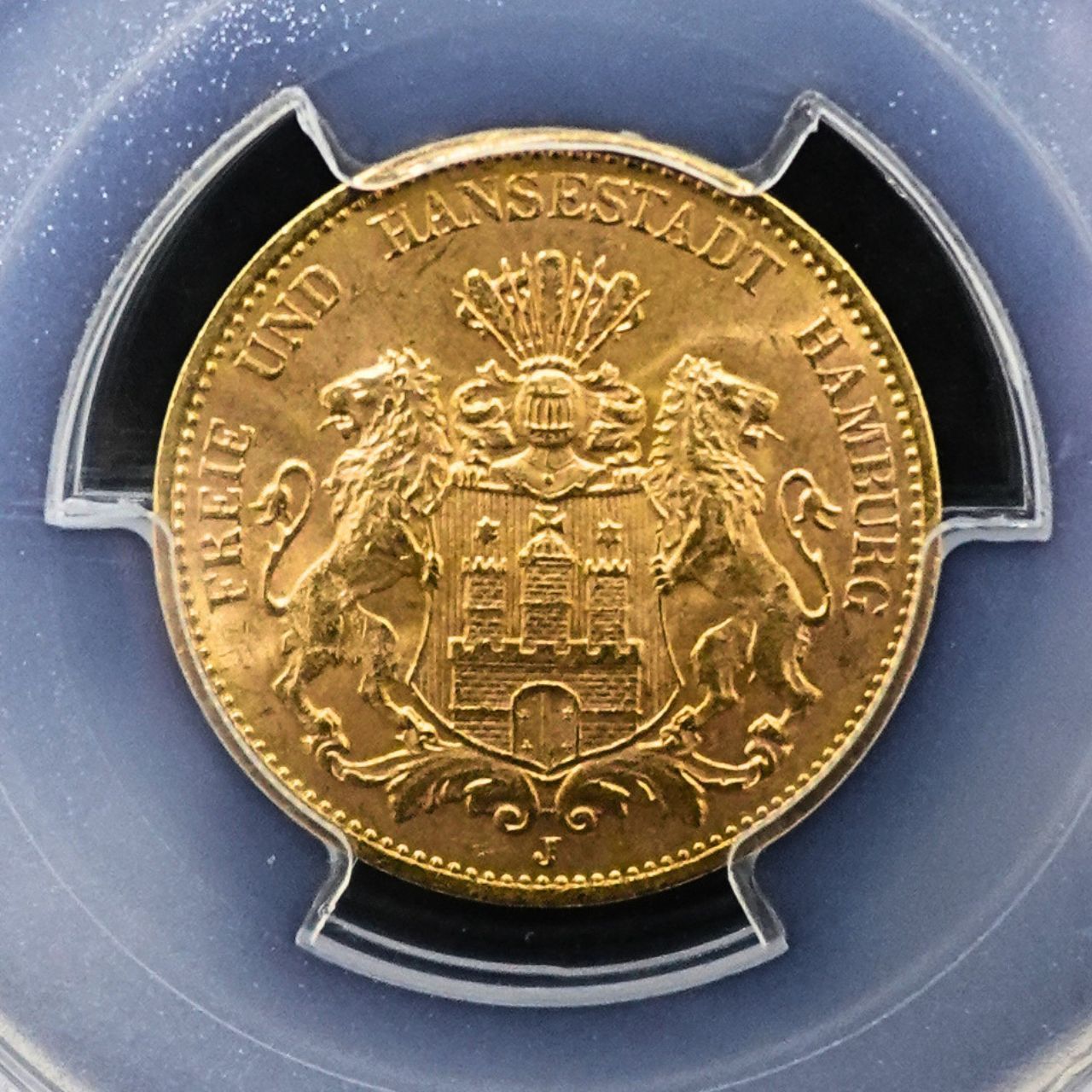 ドイツ帝国最後の輝き MS65 1913 ドイツ ハンブルク 20マルク 金貨 PCGS ドイツ帝国 自由都市 ハンブルク金貨 高鑑定 希少品
