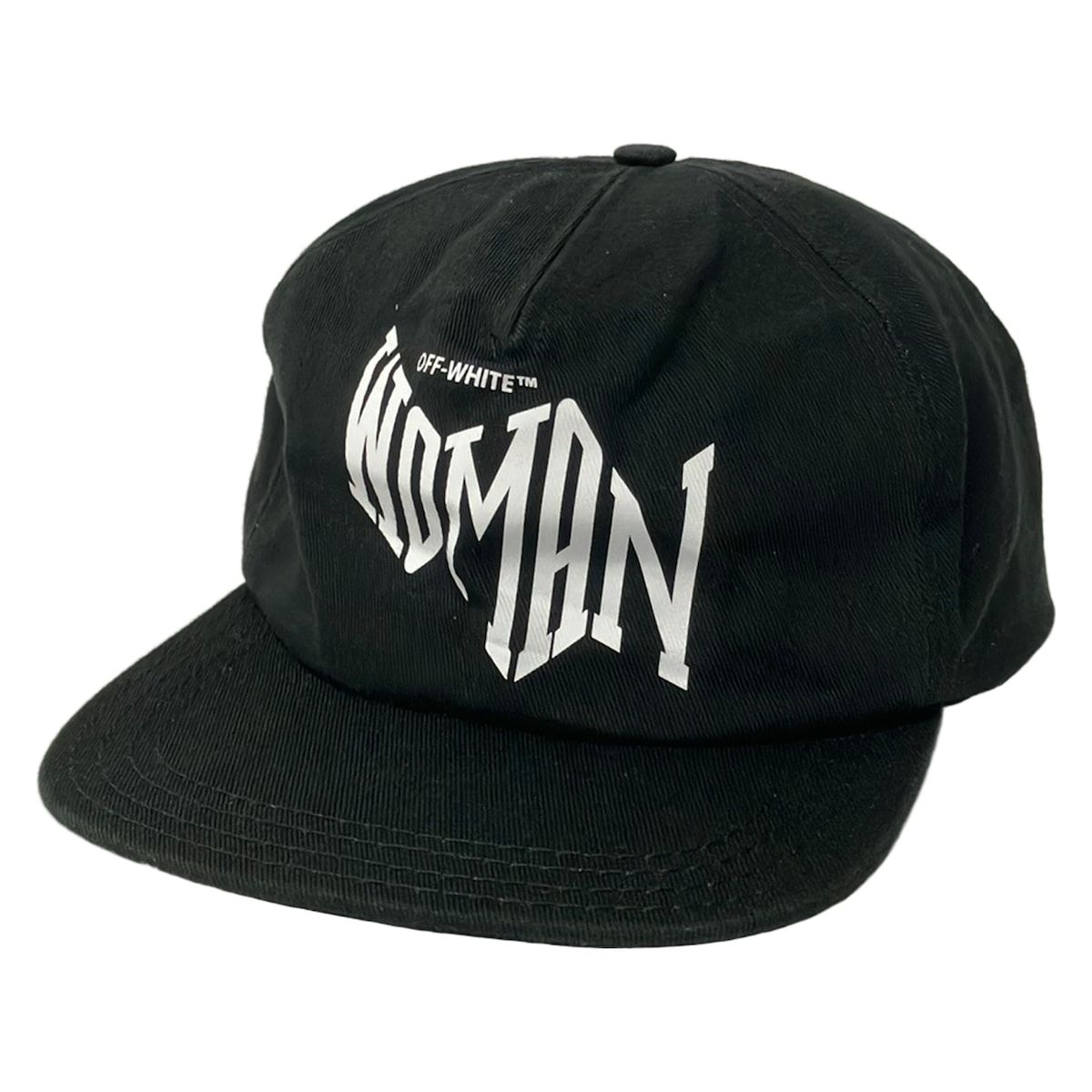 Off-White(オフホワイト) キャップ O/S - 黒×白 コットン