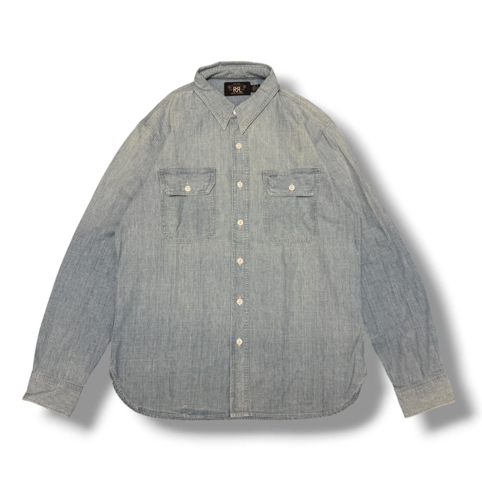 RRL CHAMBRAY SHIRT シャンブレーデニムシャツ ダブルアールエル インディゴ M （18868M）