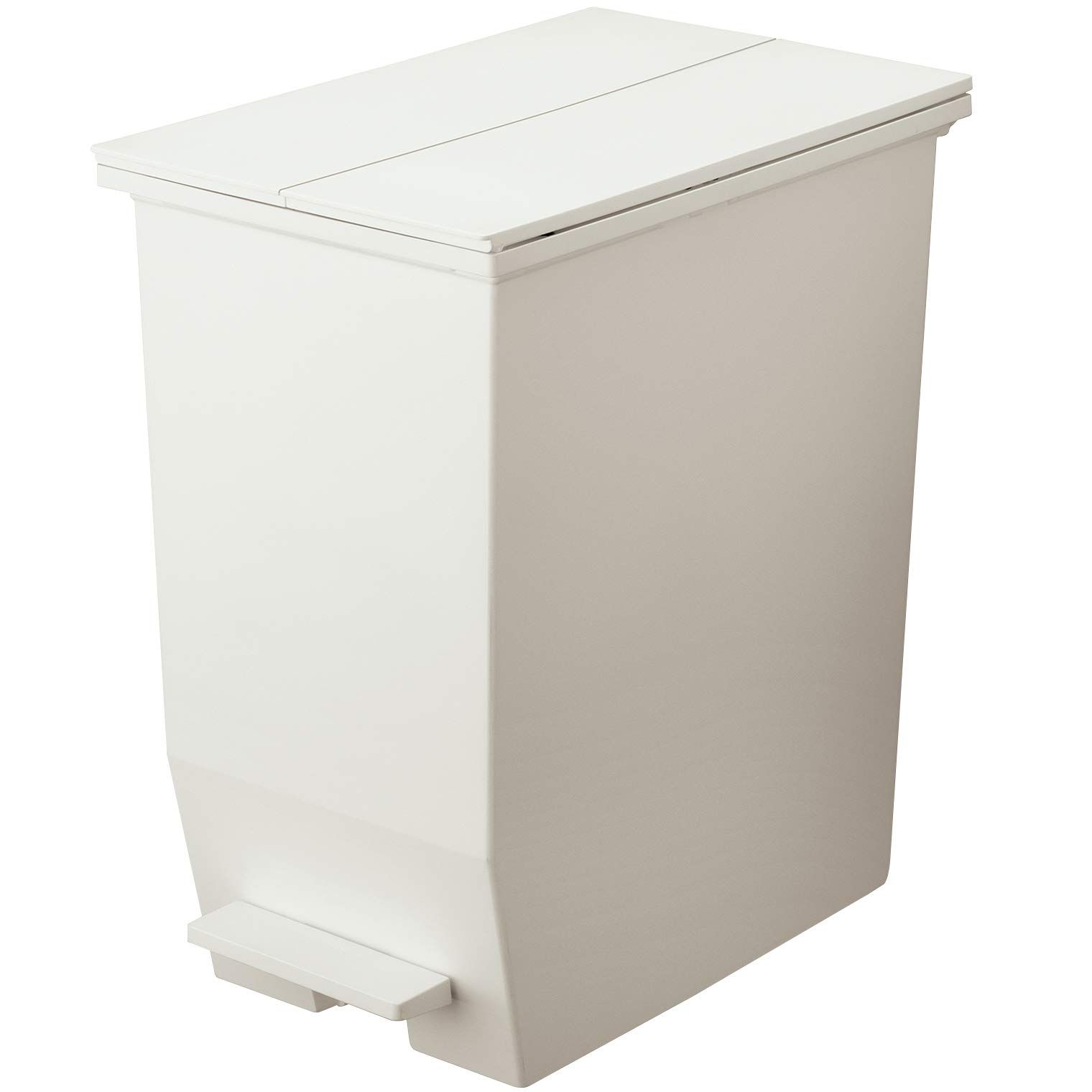 リス(RISU) ソロウ ゴミ箱 ふた付き 45L ホワイト ペダルオープン 両開き 抗菌 加工 日本製 おしゃれ キッチン 分別 スリム キャスター付き ダストボックス カップボード GSLW005ma