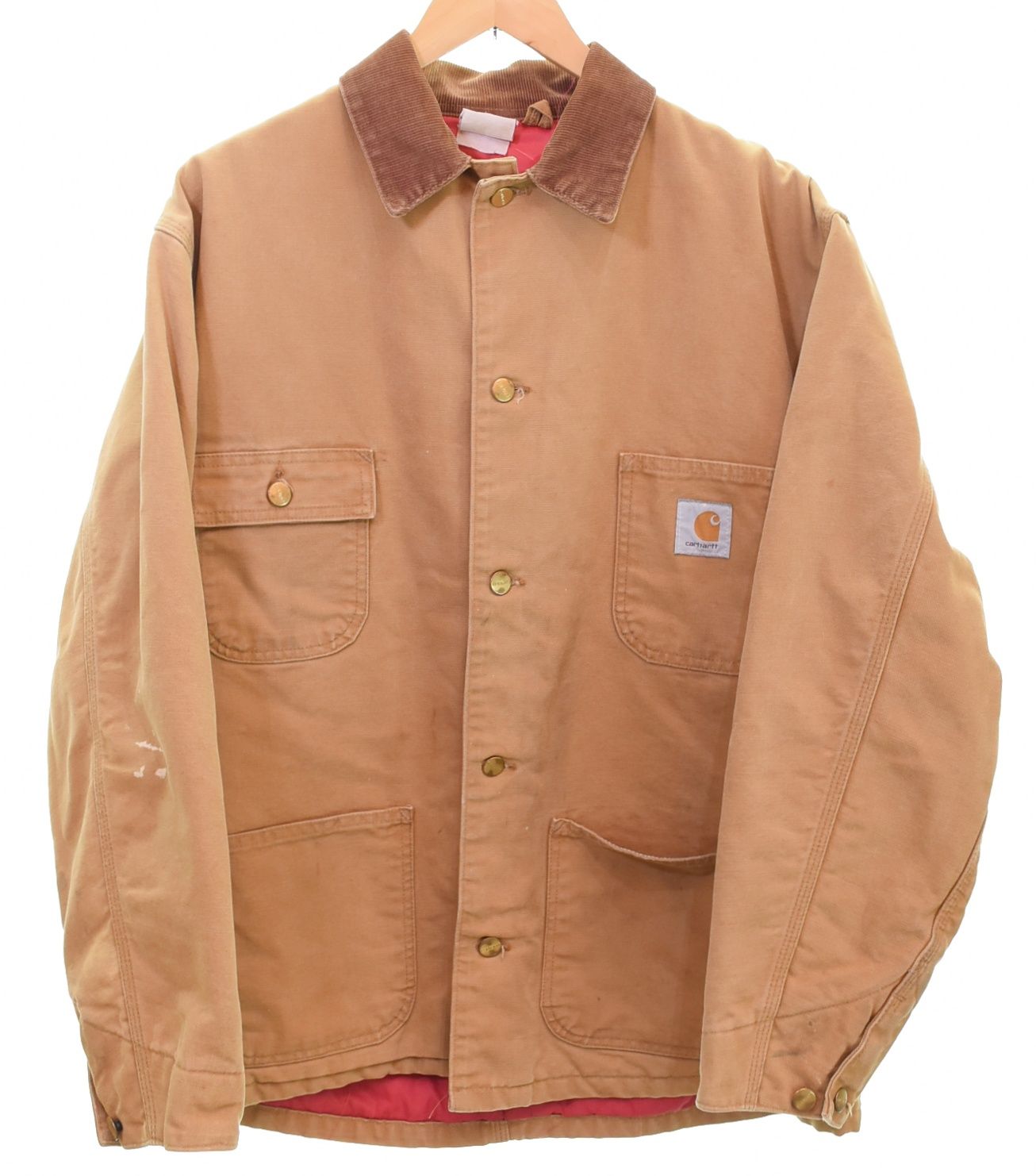 カーハート Carhartt MICHIGAN CHOA COAT ミシガン チョア コート レッド キルティング ライナー DUCK JACKET ダック ワーク カバーオール ジャケット ベージュ 103MT-4894