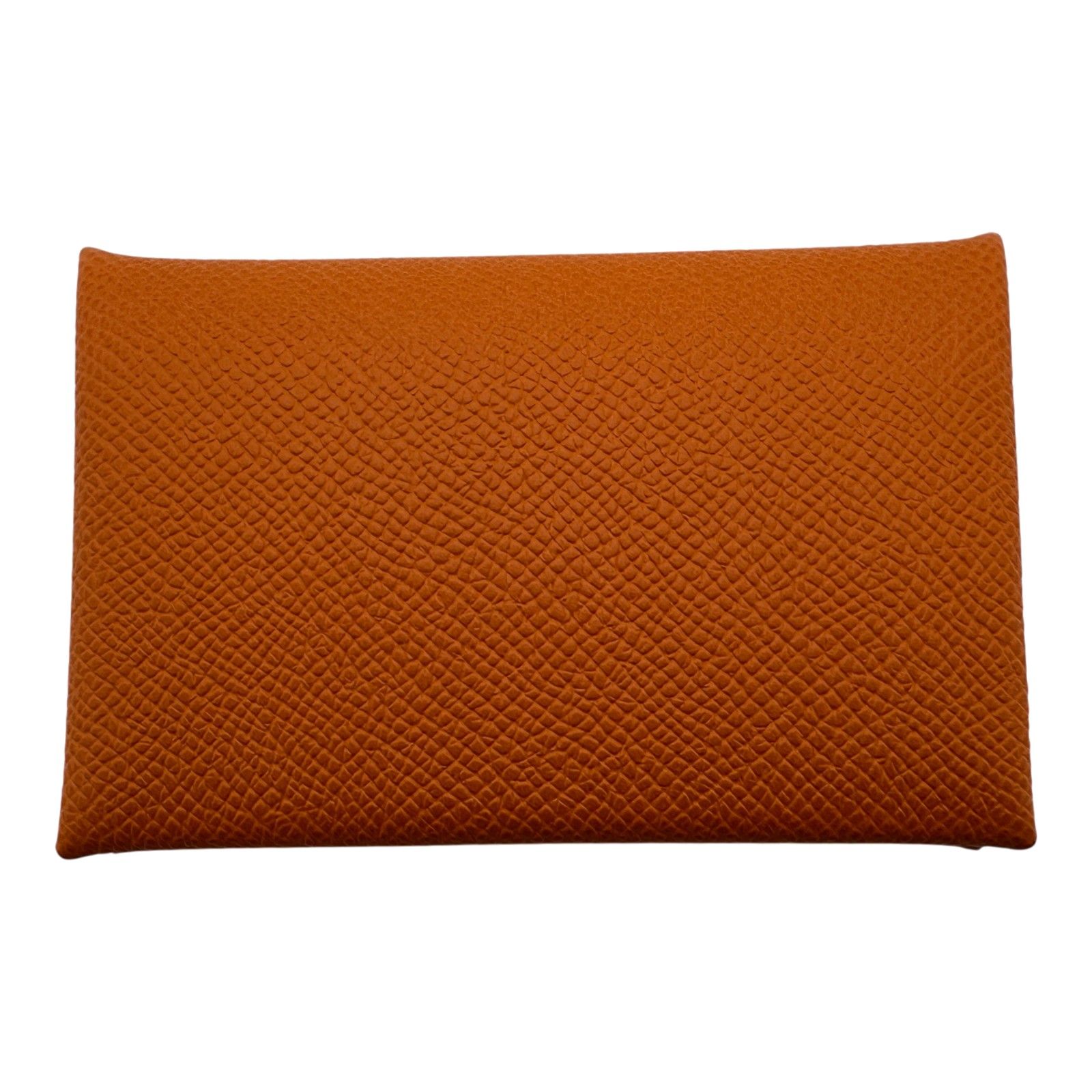 エルメス HERMES カルヴィ ヴェルソ B刻 オレンジ/ライム エプソン レディース カードケース