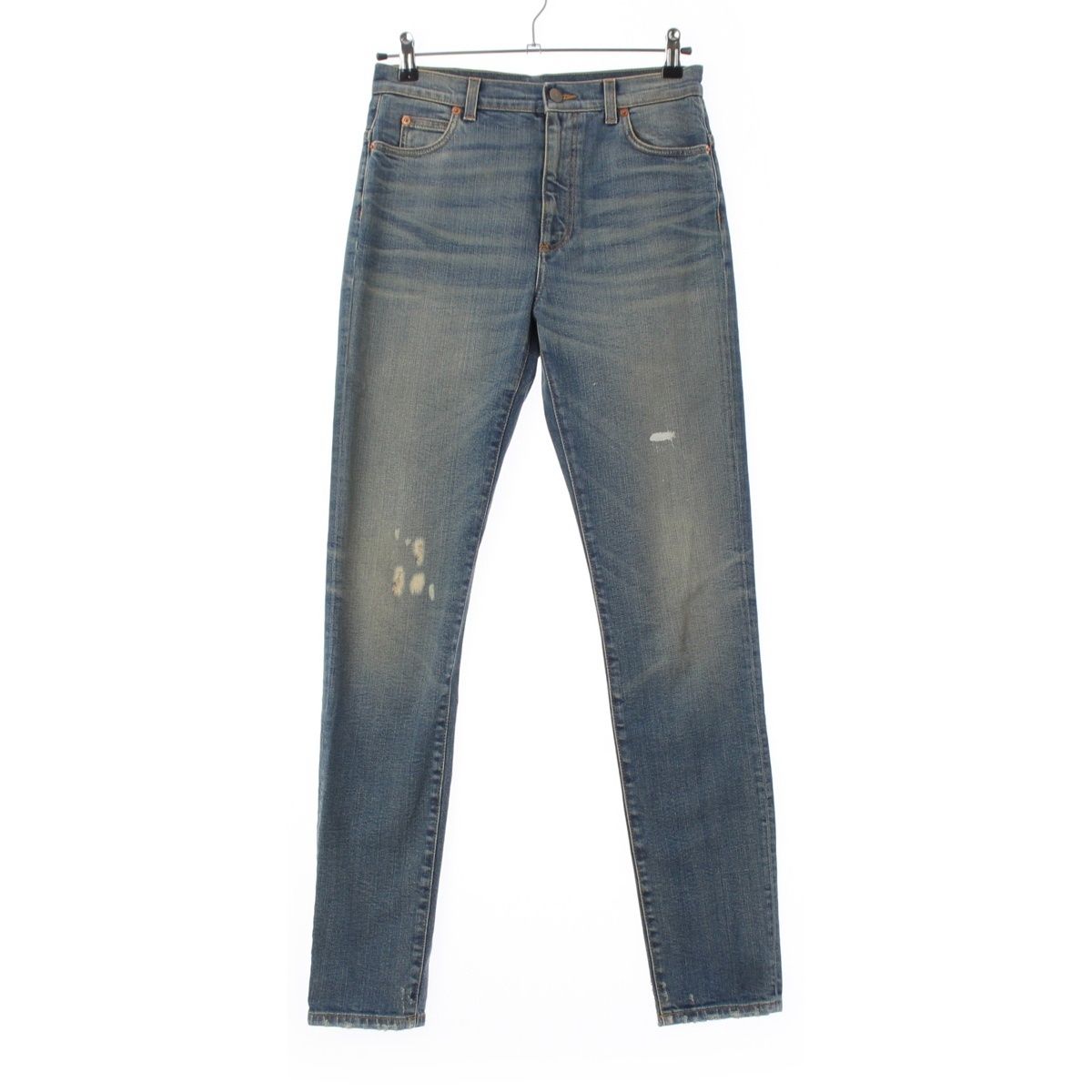 グッチ ミスティックキャット ダメージ加工 デニムパンツ ボトムス インディゴ 26【中古】