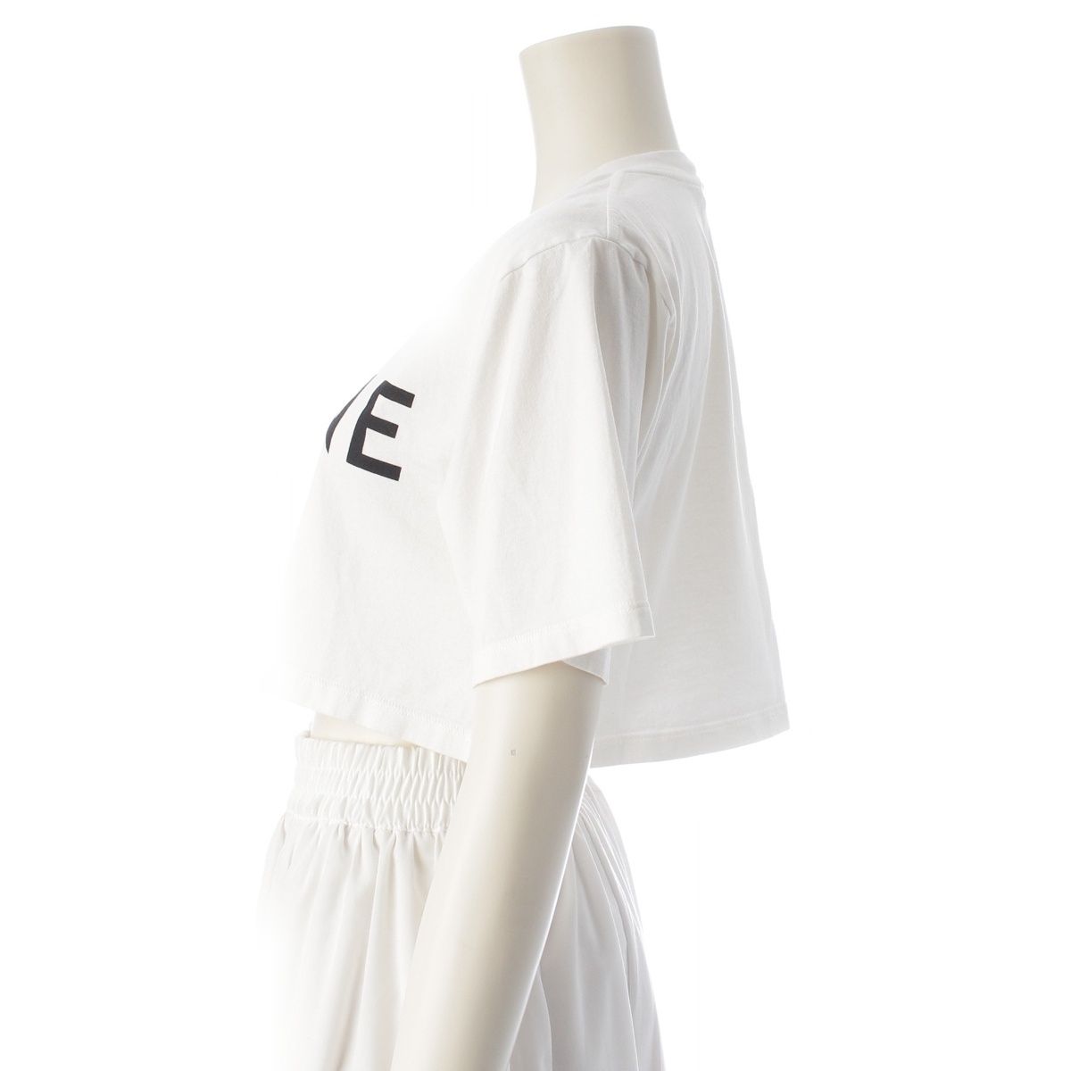 セリーヌ クロップド 半袖Ｔシャツ トップス 2X761671Q.01EA ホワイト XS【中古】