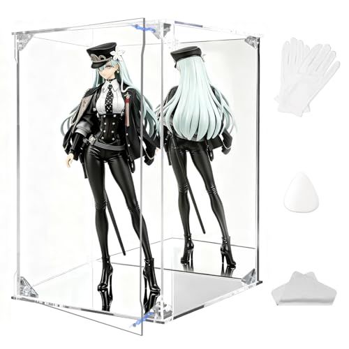 コレクションケース フィギュアケース アクリルケース UVカット 台座ミラー・背面ミラー 【マグネット式扉×前扉左右交換可能】 ディスプレイケース 積み重ね 高い透明度 耐用 防汚 防汚手袋・クリーニングクロス付き 組立簡単 フィギュア、おも 4ad70956