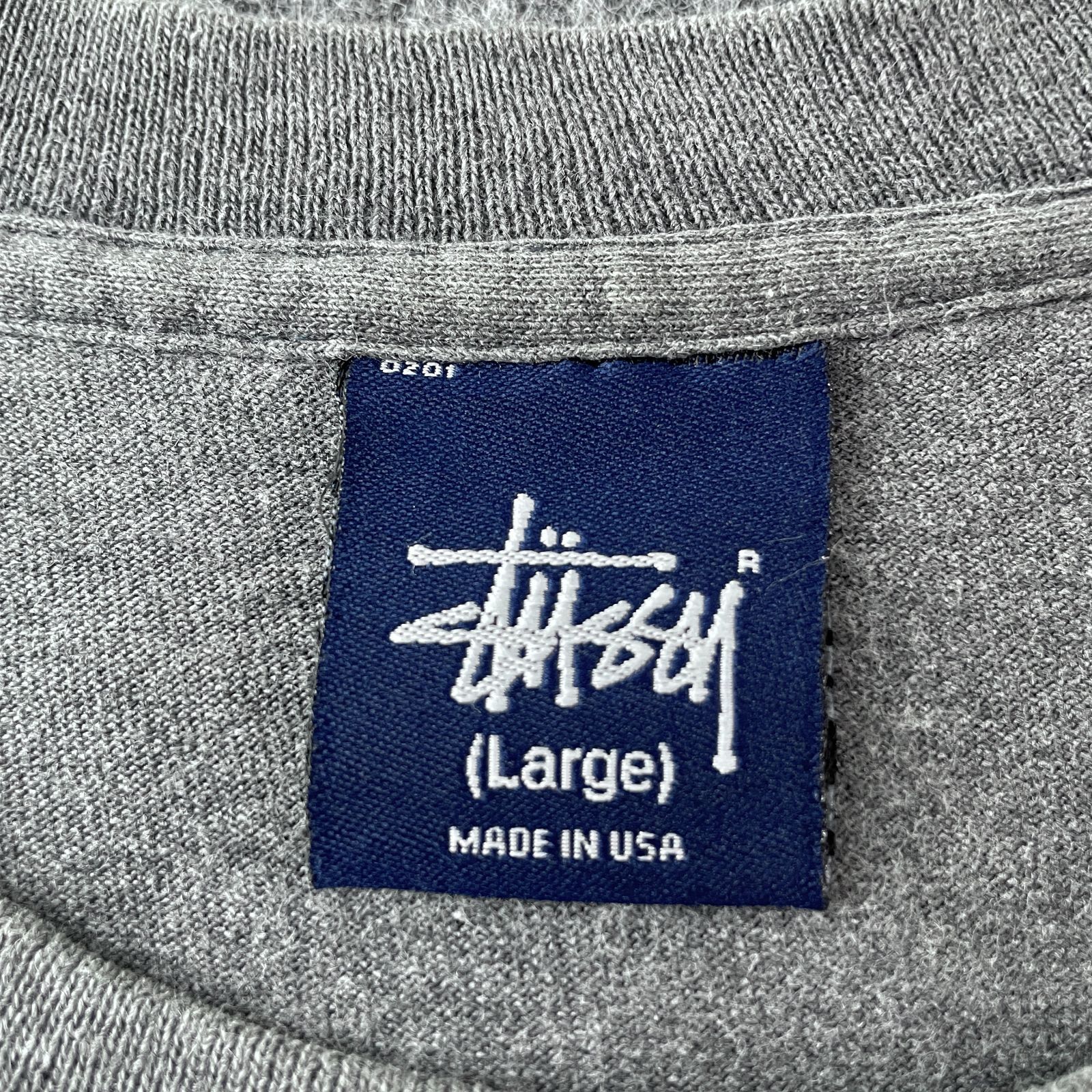 USA製 90s STUSSY デザインTシャツ 立体両面 紺タグ シングルステッチ