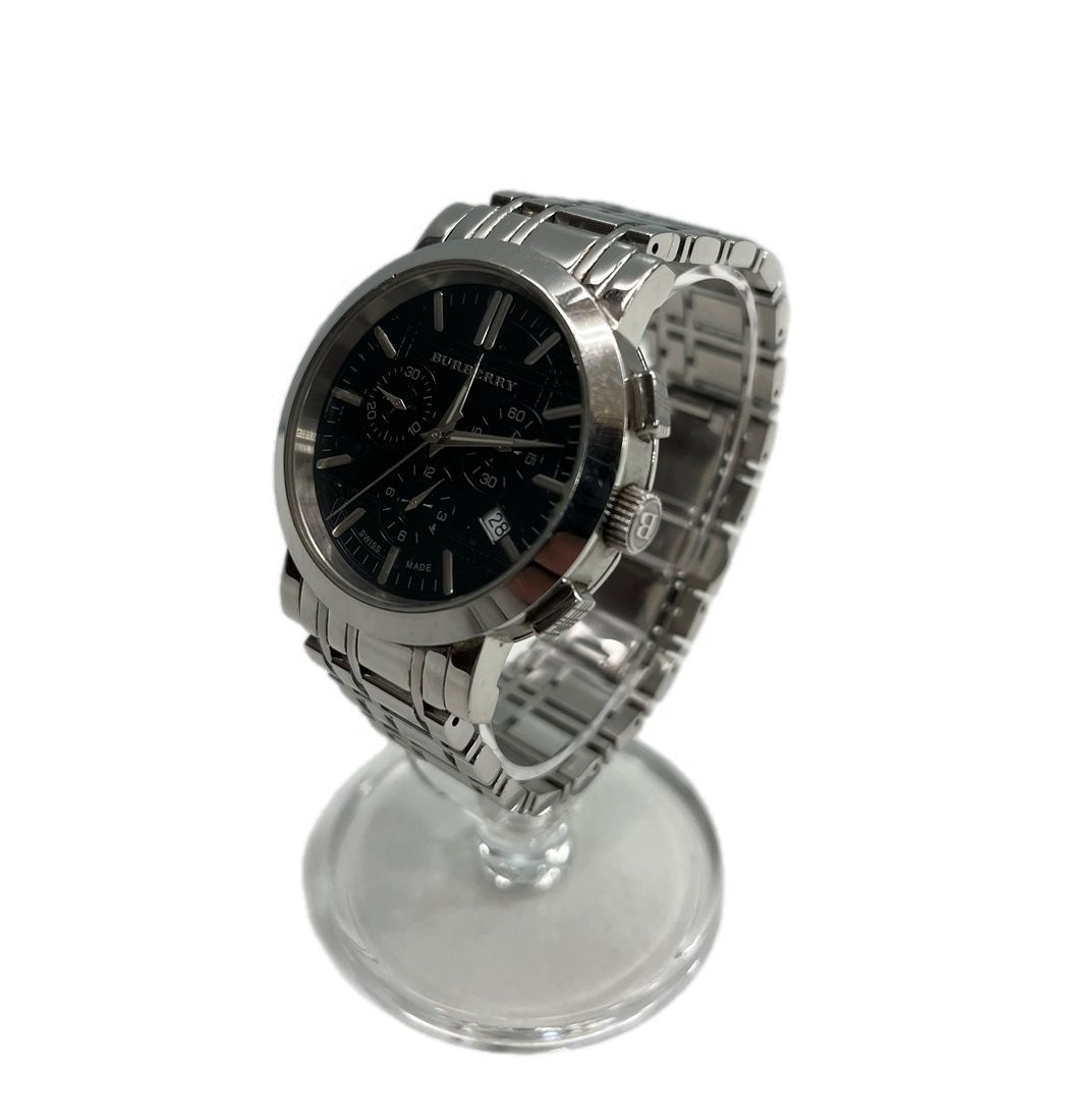 バーバリー Burberry ヘリテージ クオーツ クロノグラフ シルバーカラー×黒 BU1366 メンズ腕時計101watch-90
