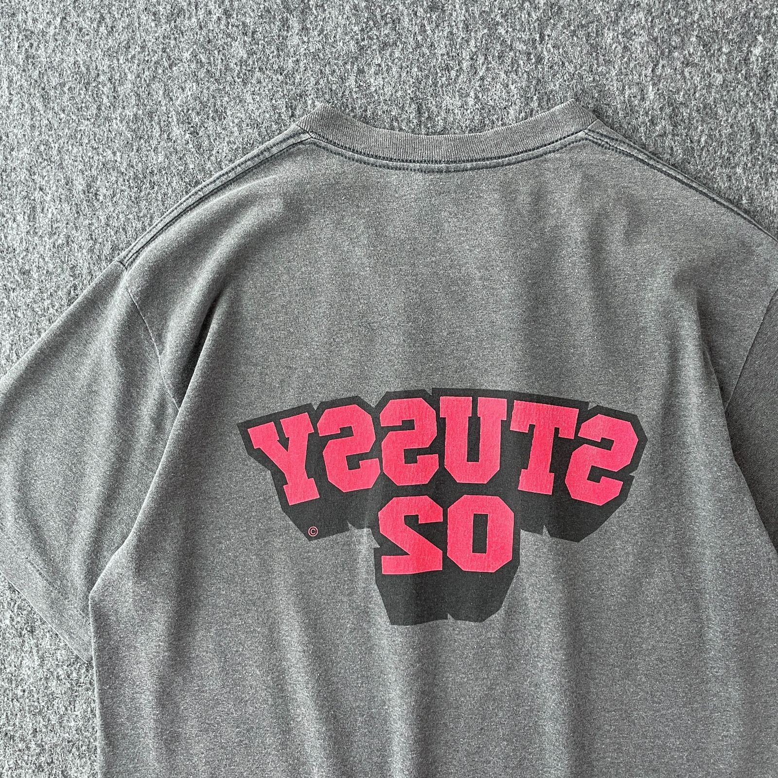 USA製 90s STUSSY デザインTシャツ 立体両面 紺タグ シングルステッチ