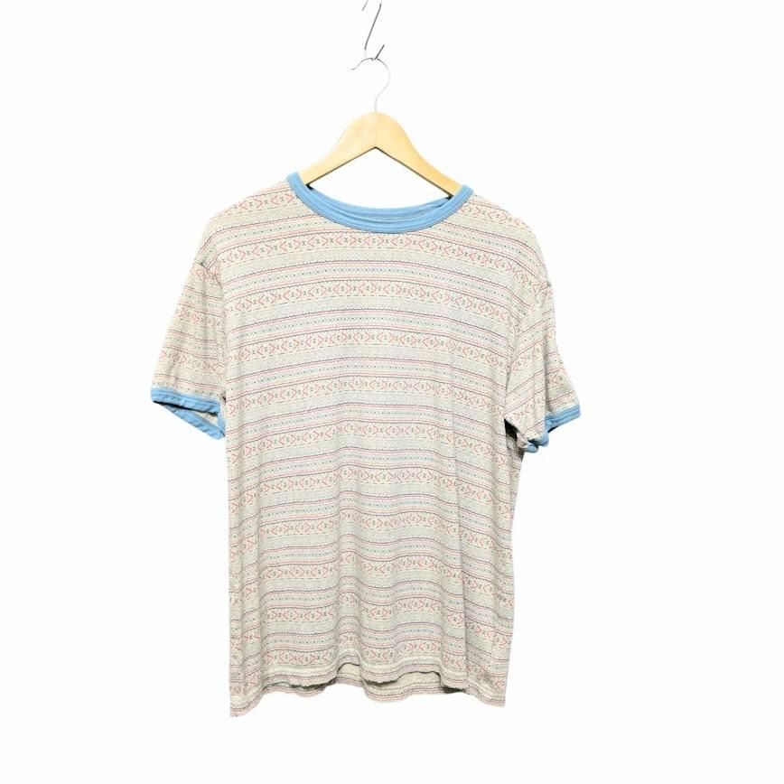 RRL Ralph Lauren ダブルアールエル ラルフローレン Printed Jersey Ringer Tee リンガーTシャツ ベージュ系 コットン サイズM 662811 11,607円