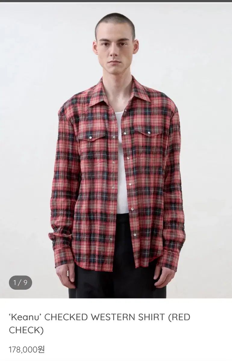 (中古) moomyung キアヌ CHECK ウェスタン シャツ 26年