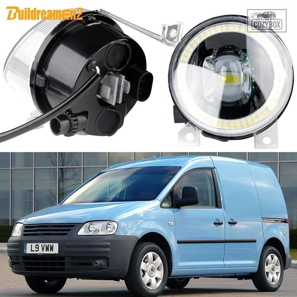 2IN1 デザイン車右 + 左 LED フォグライトエンジェルアイデイタイムランニングラン