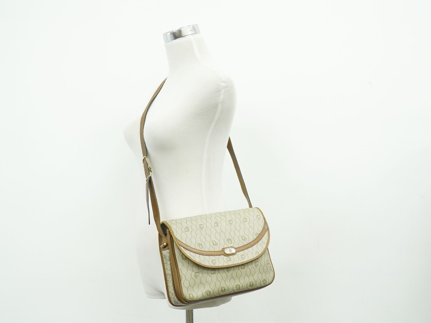 本物 クリスチャン ディオール Christian Dior ハニカム柄 ショルダー