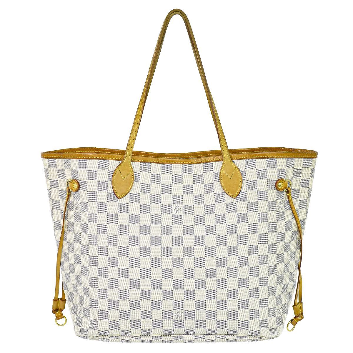 本物 ルイヴィトン LOUIS VUITTON LV 旧型 ネヴァーフル MM ダミエ アズール トートバッグ ホワイト グレー N51107 ビトン バッグ 中古・